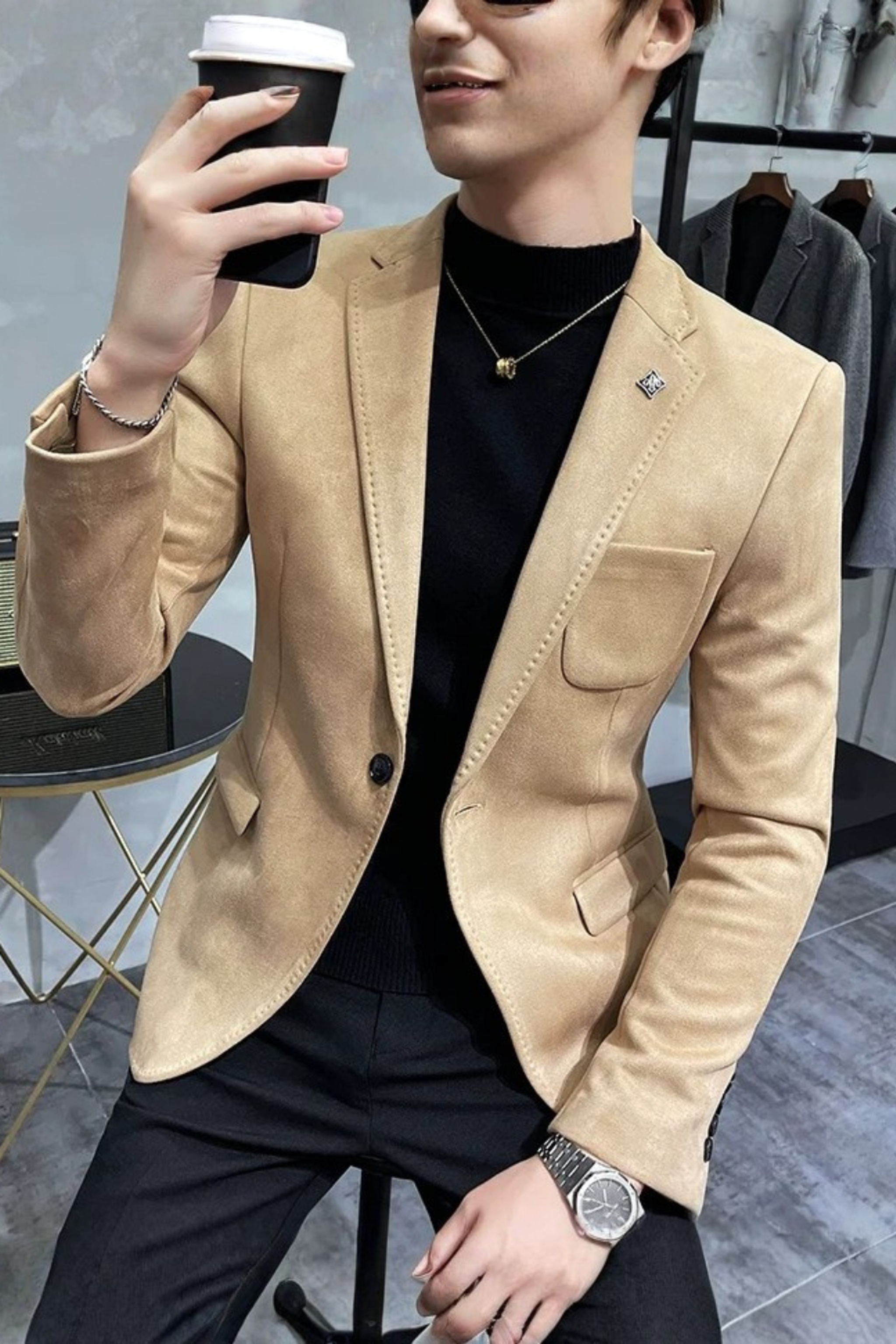Lucien Varo | Men's Tailored Textured Blazer