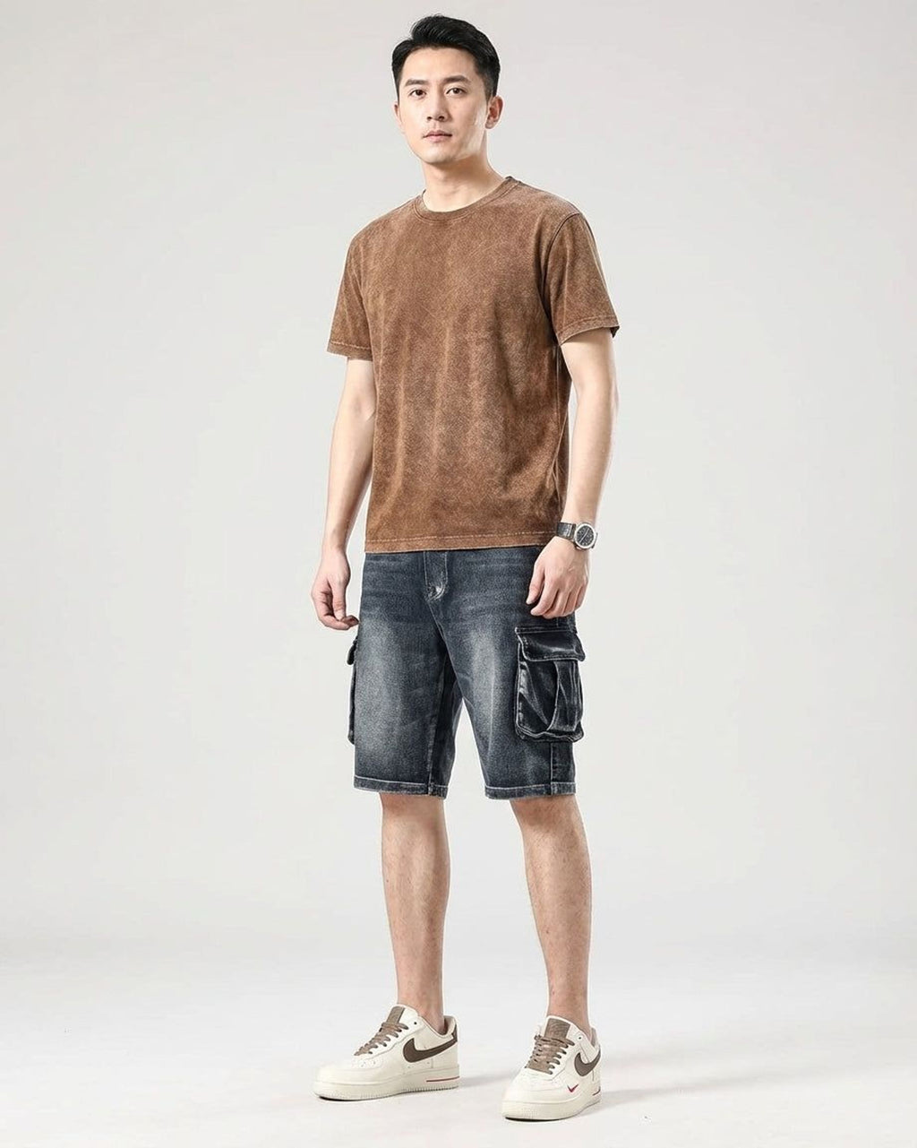 Jasper Vann | Men's Relaxed Fit Denim Cargo Shorts
