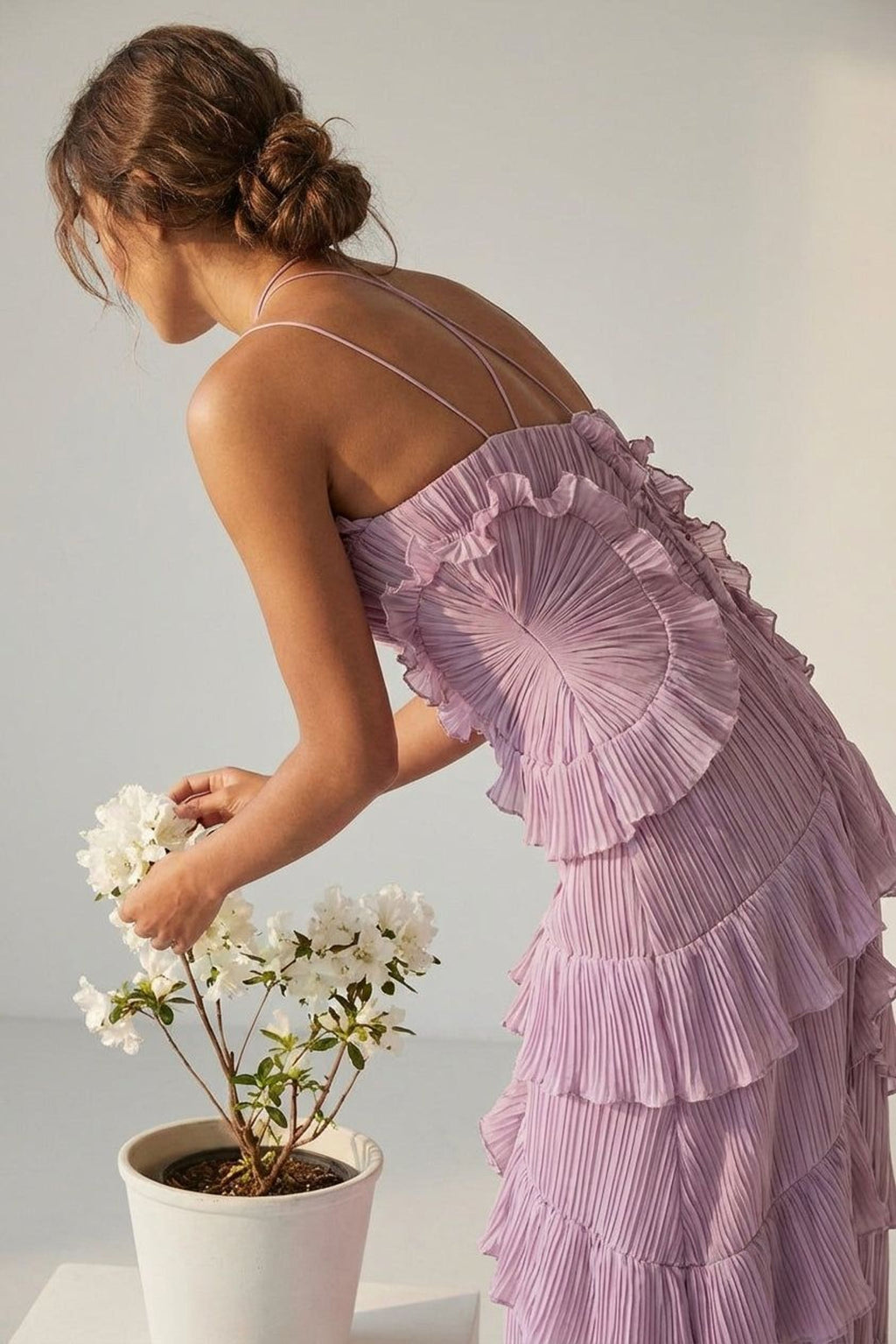 Amélie Trent | Women's Halter Ruffled Maxi Gown