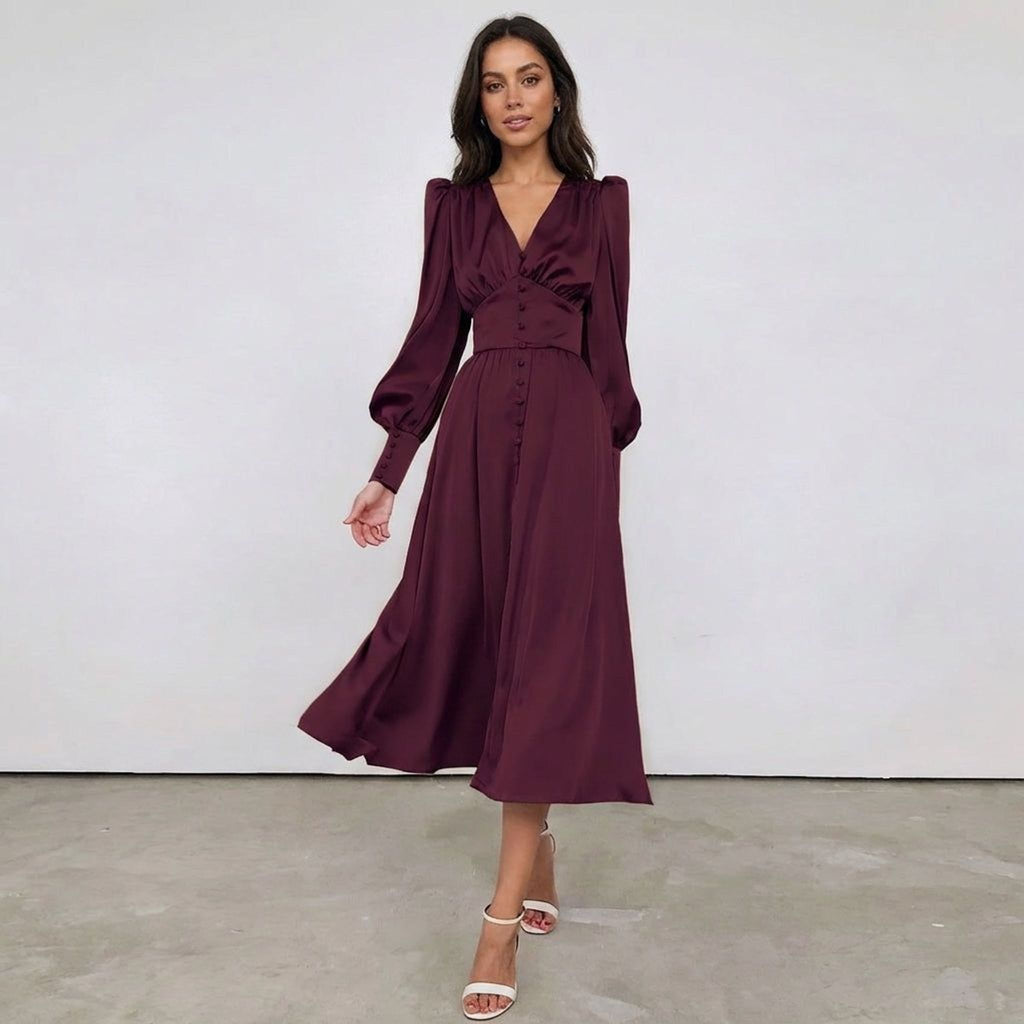 Isabelle Tane | Women's Elegant Satin Summer Dress
