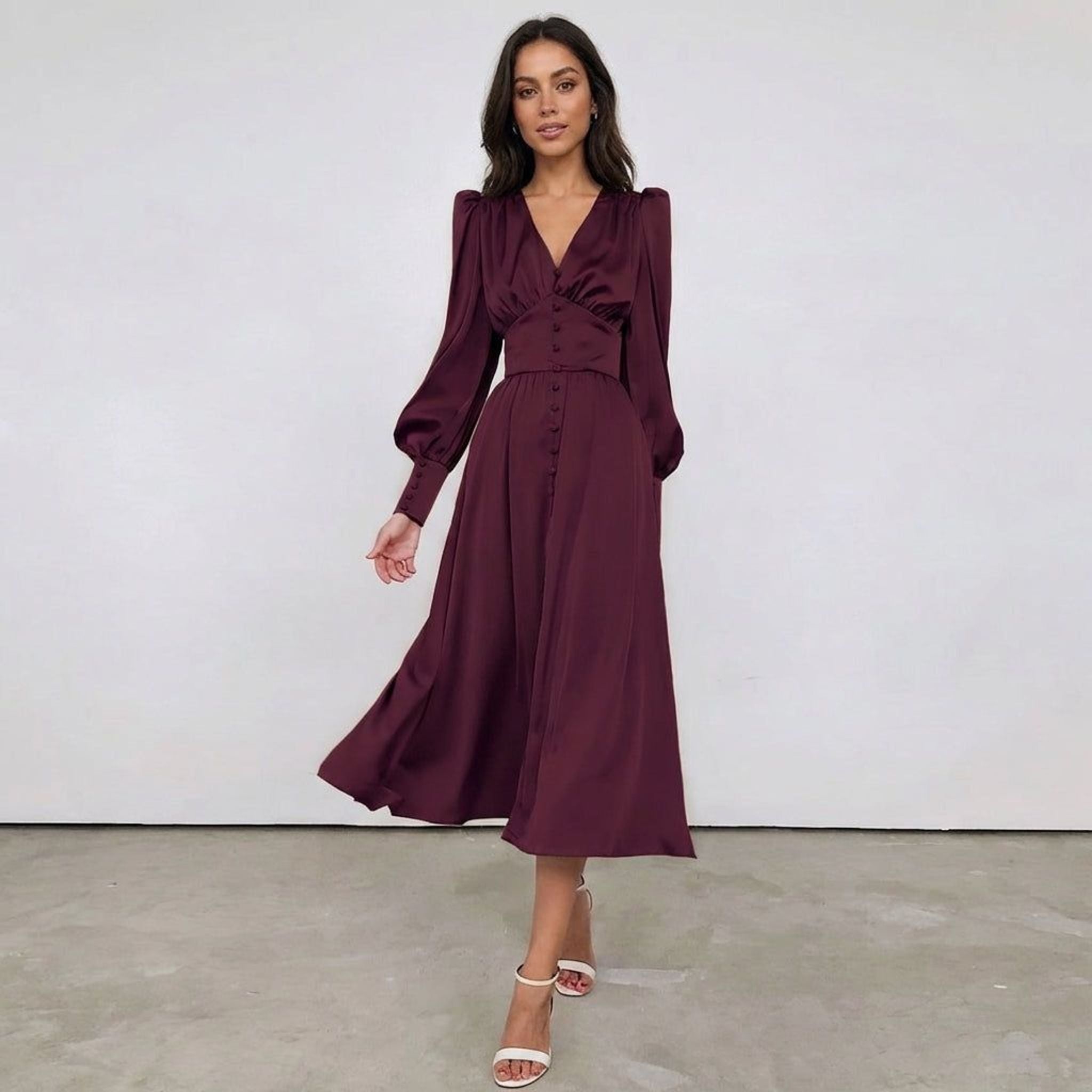 Isabelle Tane | Women's Elegant Satin Summer Dress