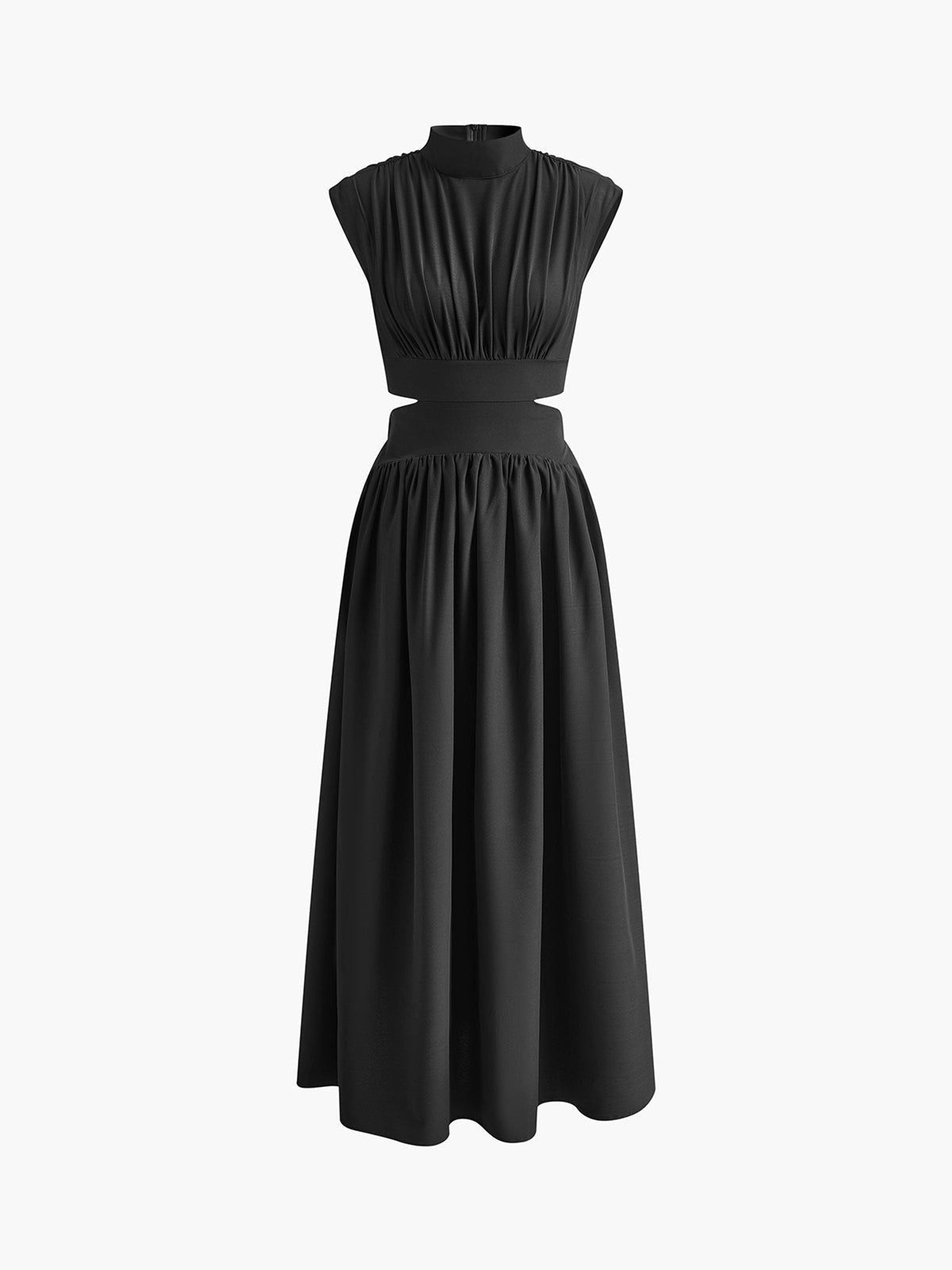 Clara Voss | Women's Sleeveless Maxi Dress with Pockets