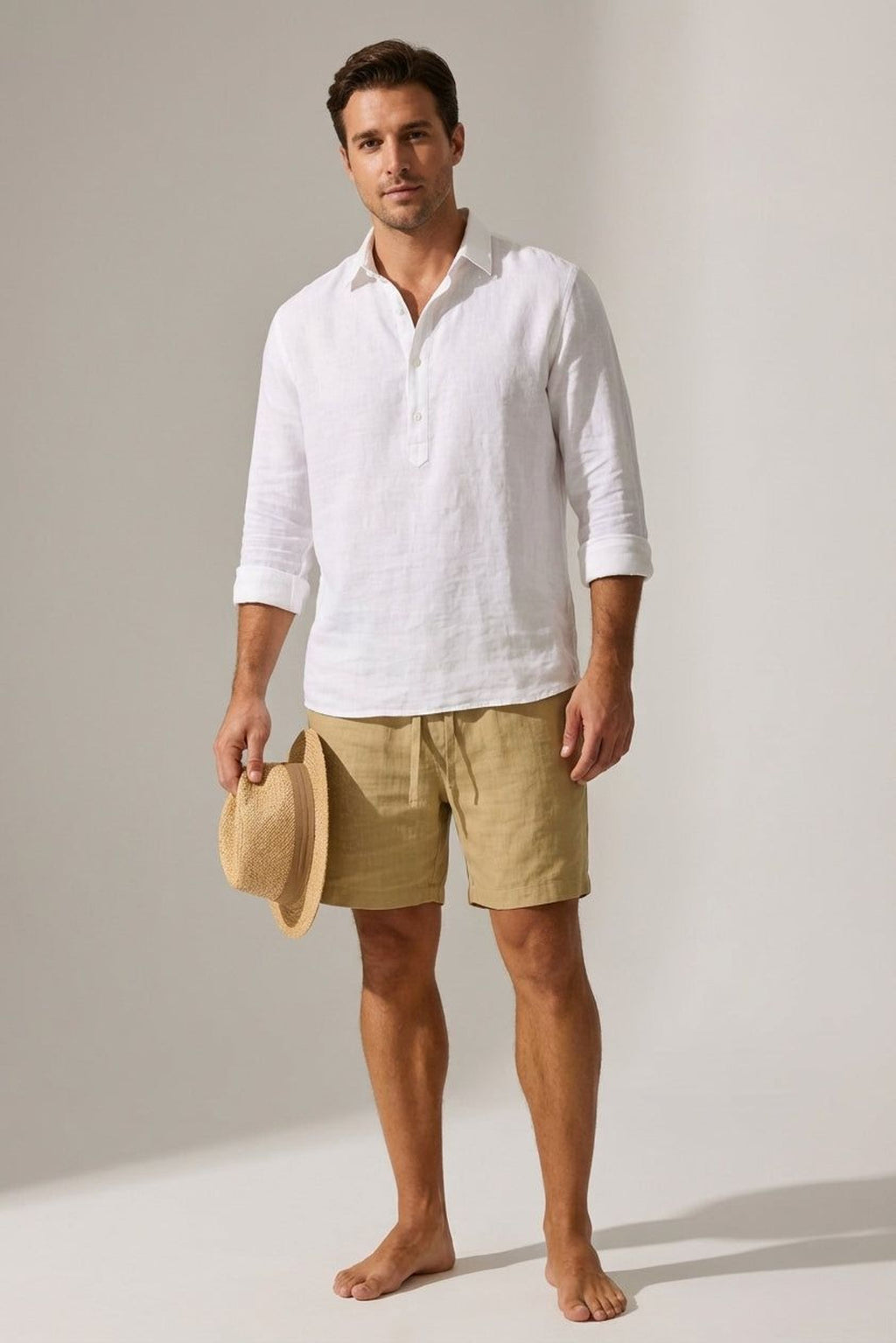 Luca Vex | Men's Casual Cotton-Linen Blend Shorts