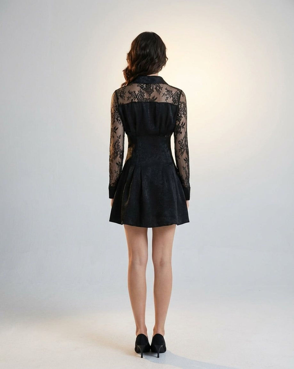 Isabelle Vane | Women's Long Sleeve Lace Shirt Dress