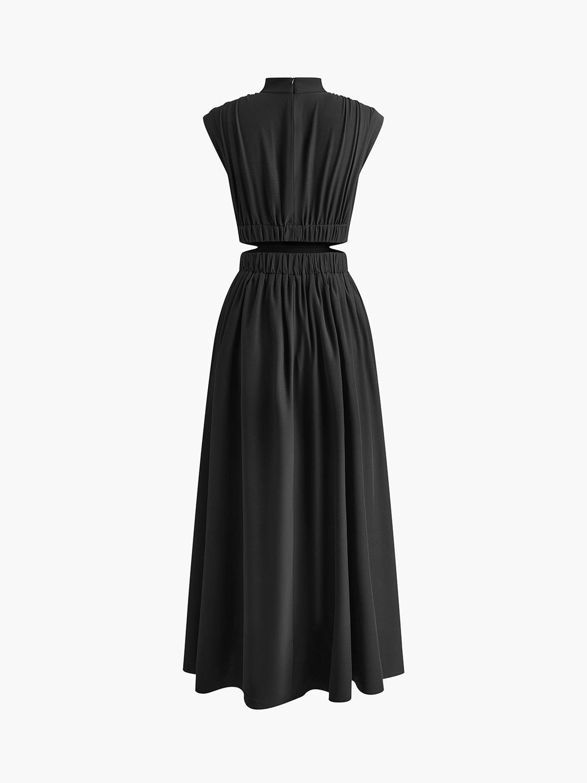 Clara Voss | Women's Sleeveless Maxi Dress with Pockets