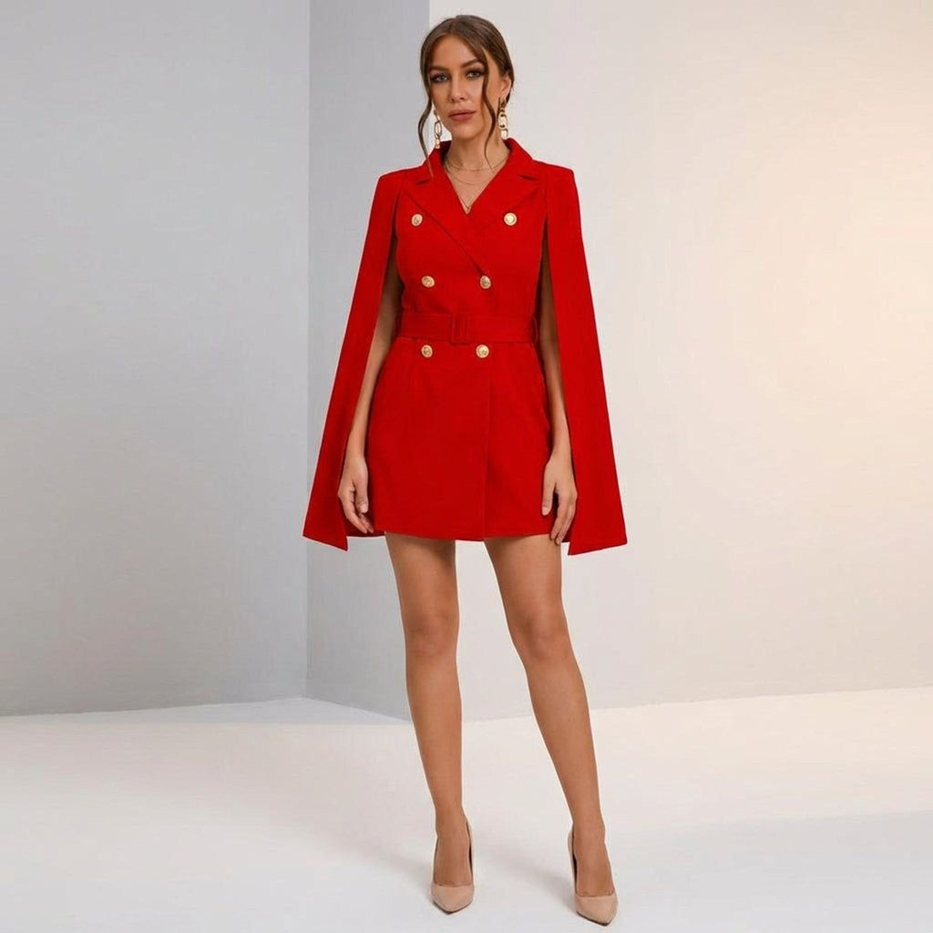 Elara Voss | Women's Cape Blazer Mini Dress