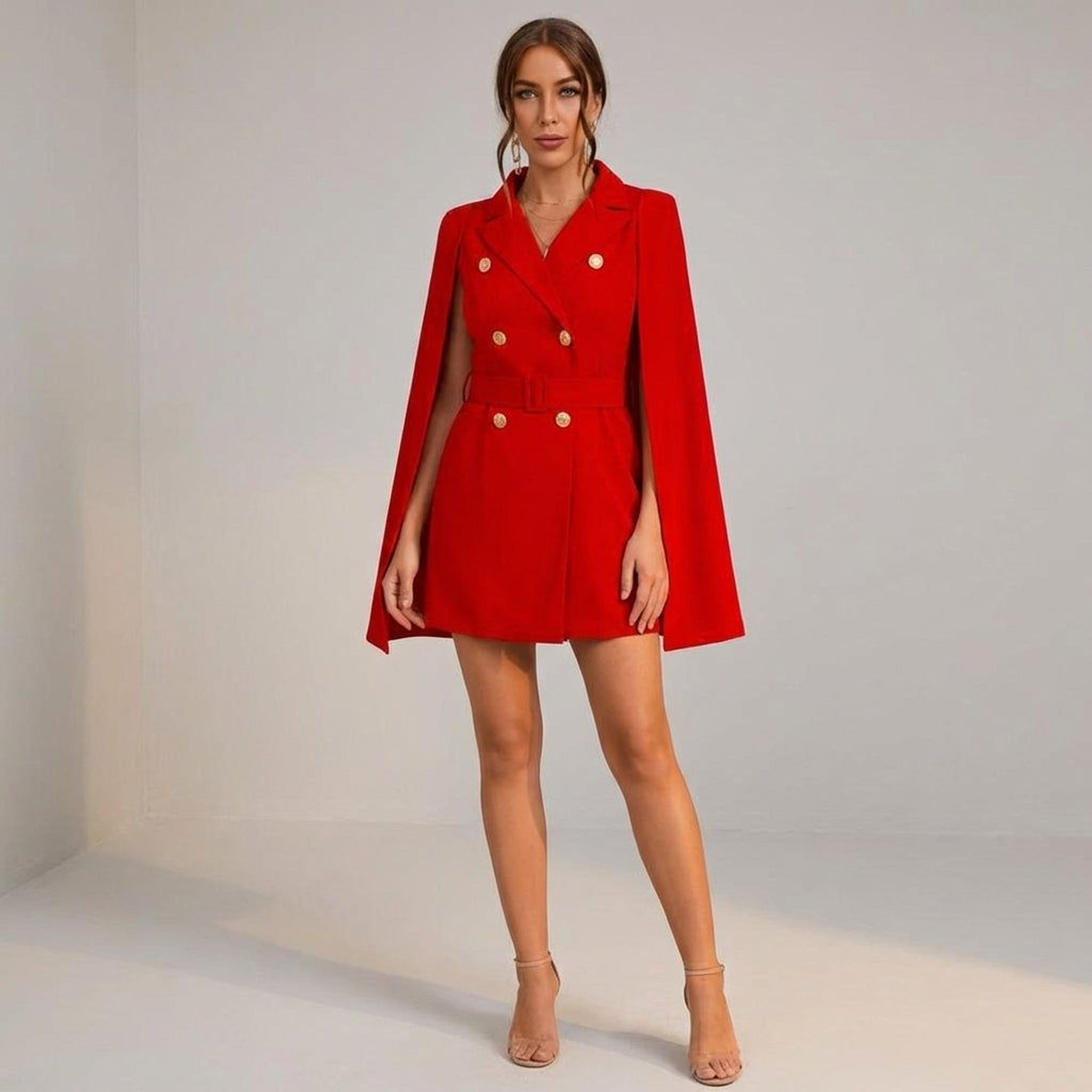 Elara Voss | Women's Cape Blazer Mini Dress