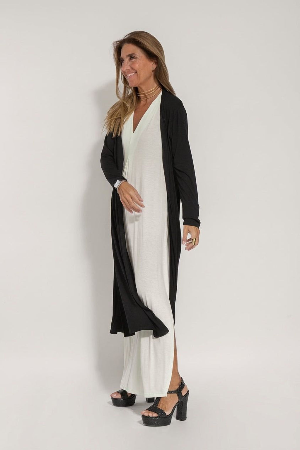 Elena Voss | Women's Slim Fit Dress with Cardigan