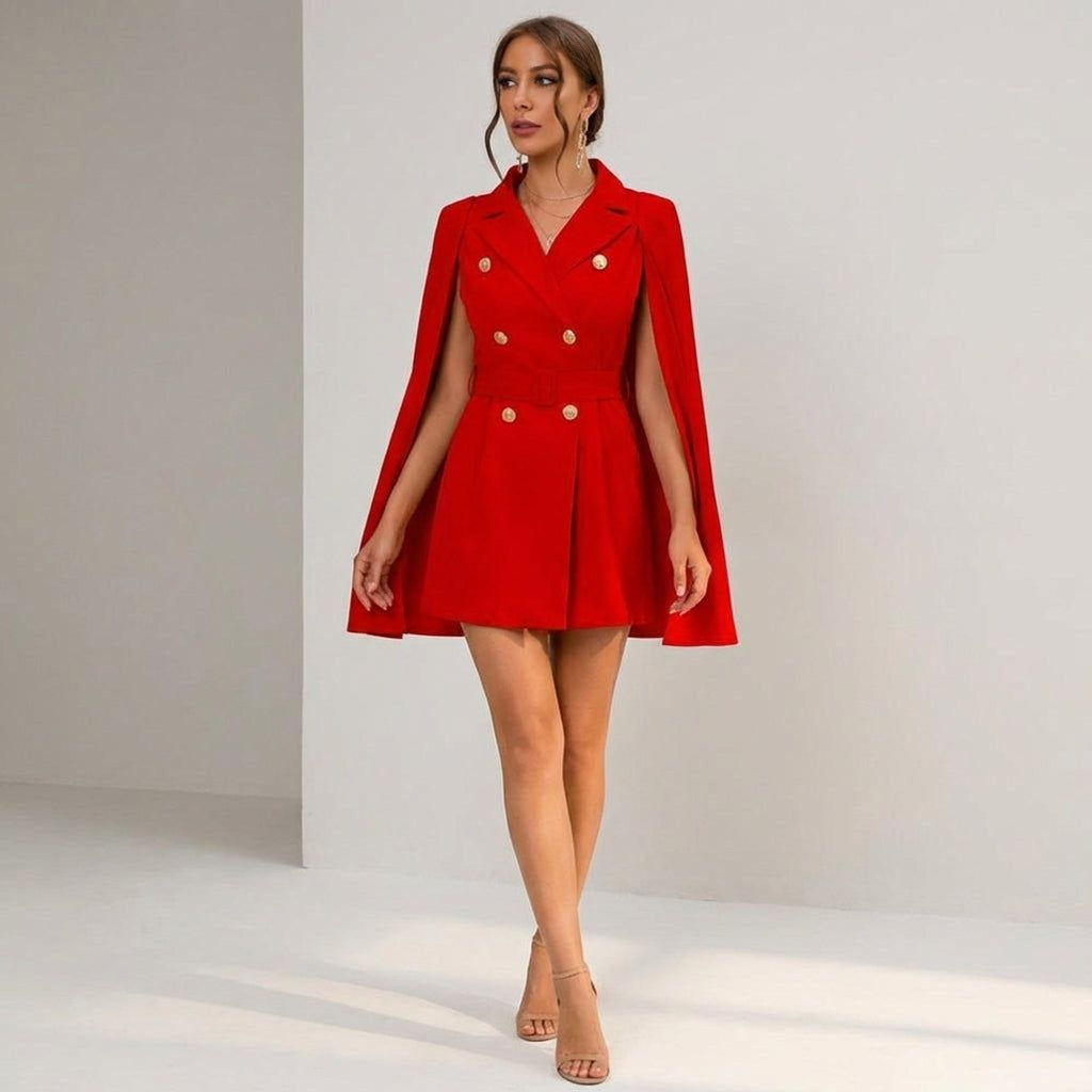 Elara Voss | Women's Cape Blazer Mini Dress