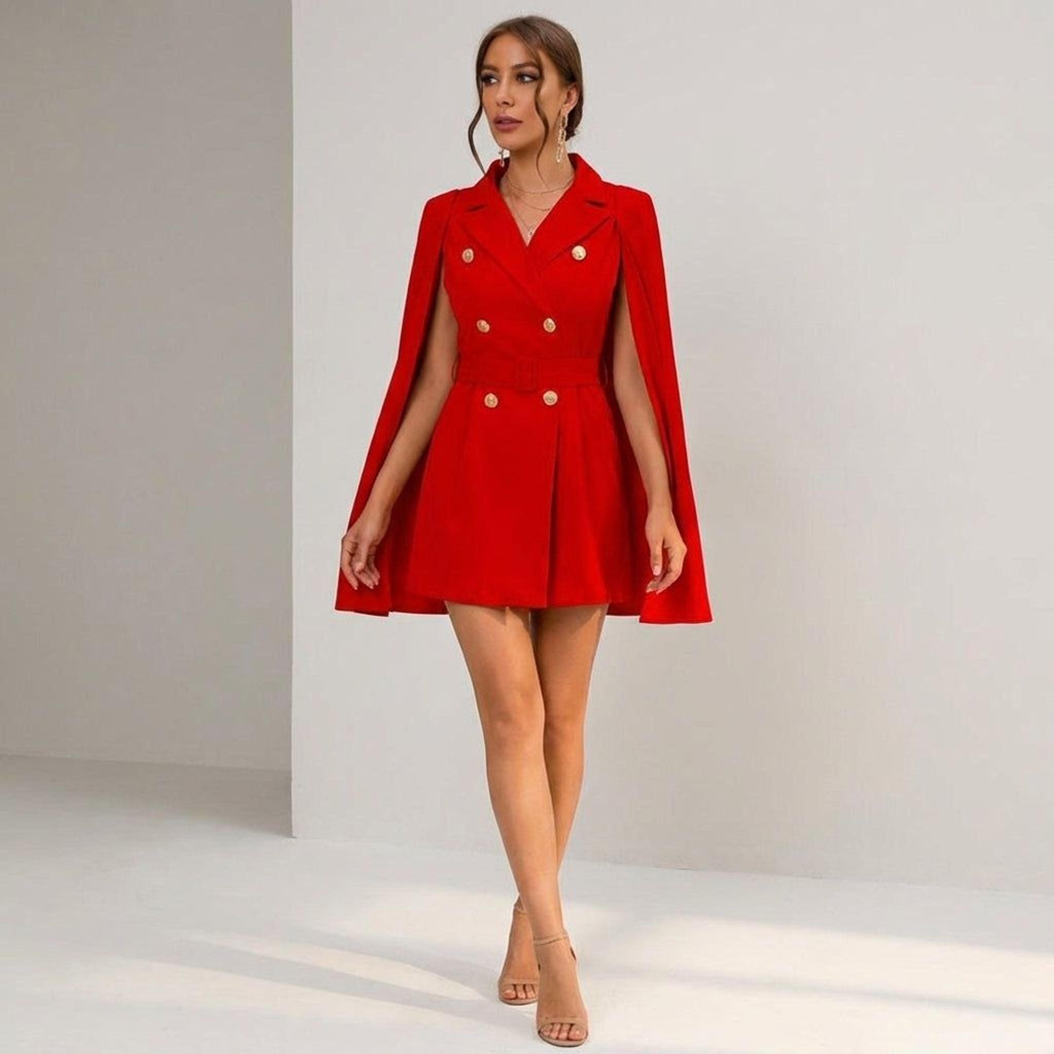 Elara Voss | Women's Cape Blazer Mini Dress