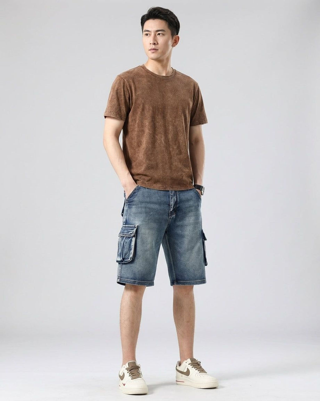 Jasper Vann | Men's Relaxed Fit Denim Cargo Shorts