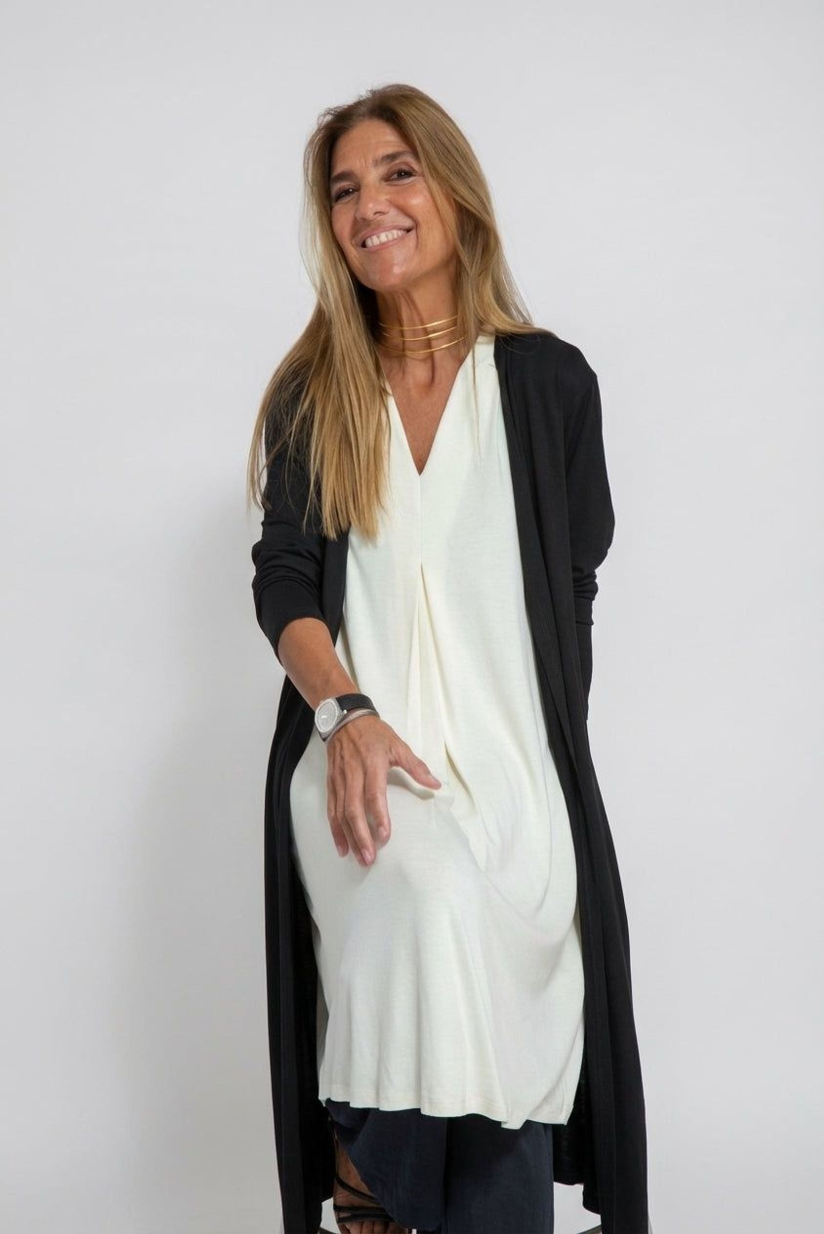 Elena Voss | Women's Slim Fit Dress with Cardigan