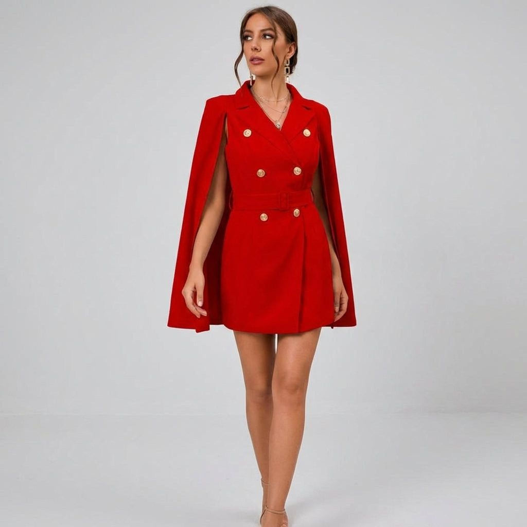 Elara Voss | Women's Cape Blazer Mini Dress