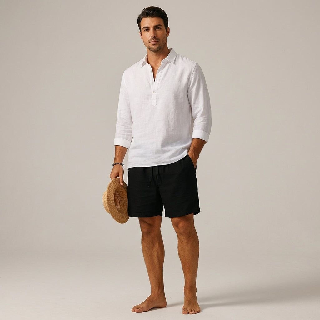 Luca Vex | Men's Casual Cotton-Linen Blend Shorts