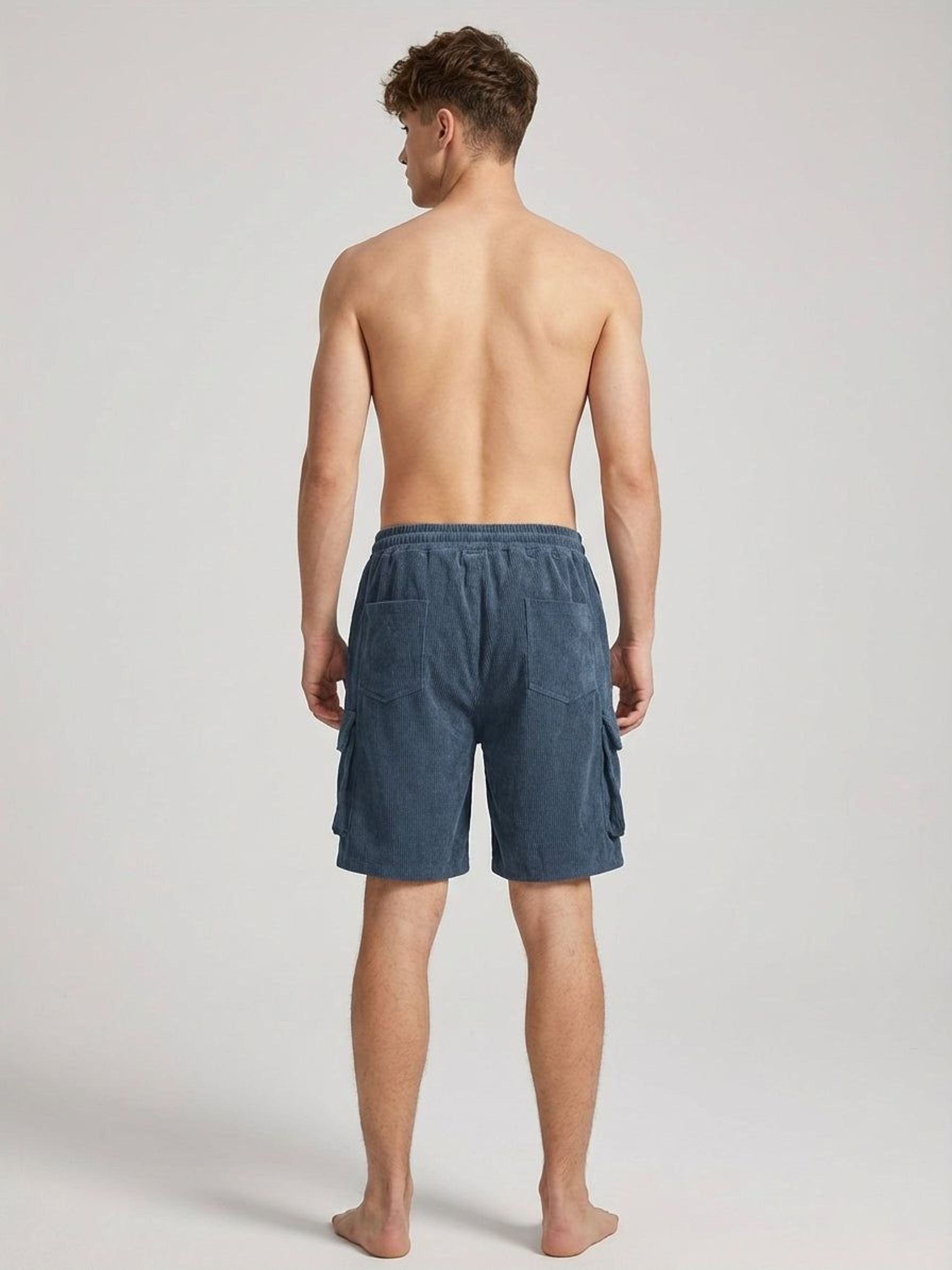 Lucien Brix | Men's Corduroy Cargo Shorts in Brown