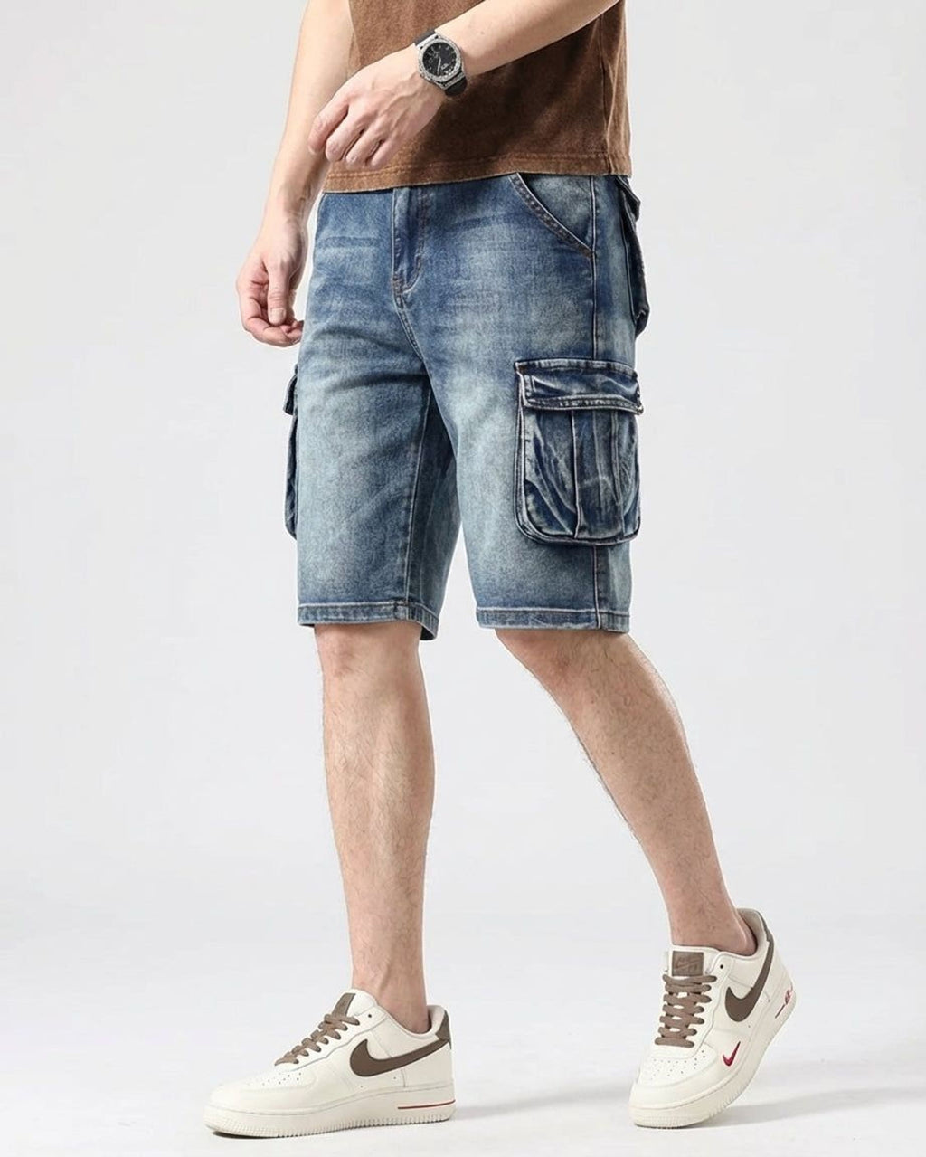 Jasper Vann | Men's Relaxed Fit Denim Cargo Shorts