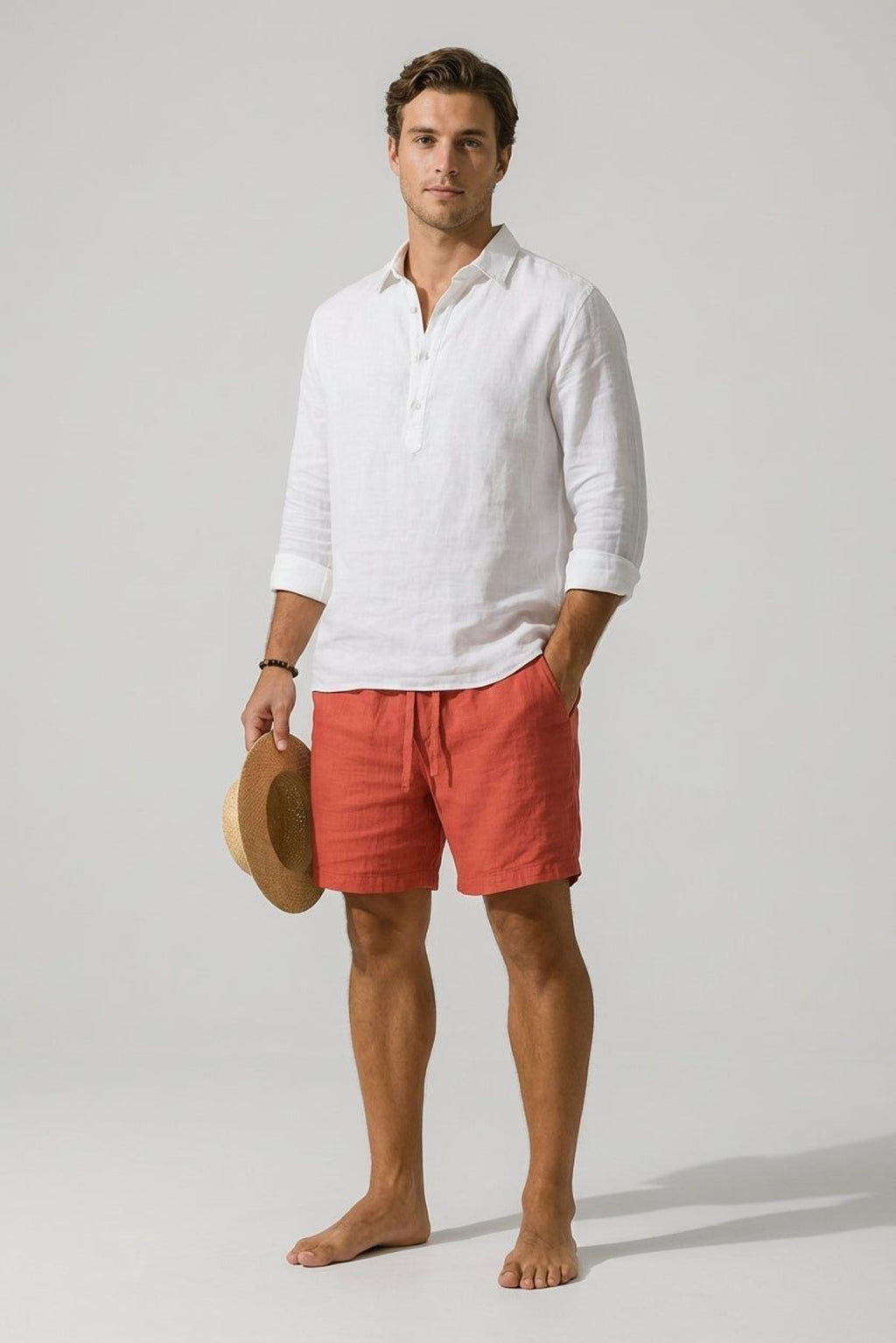 Luca Vex | Men's Casual Cotton-Linen Blend Shorts