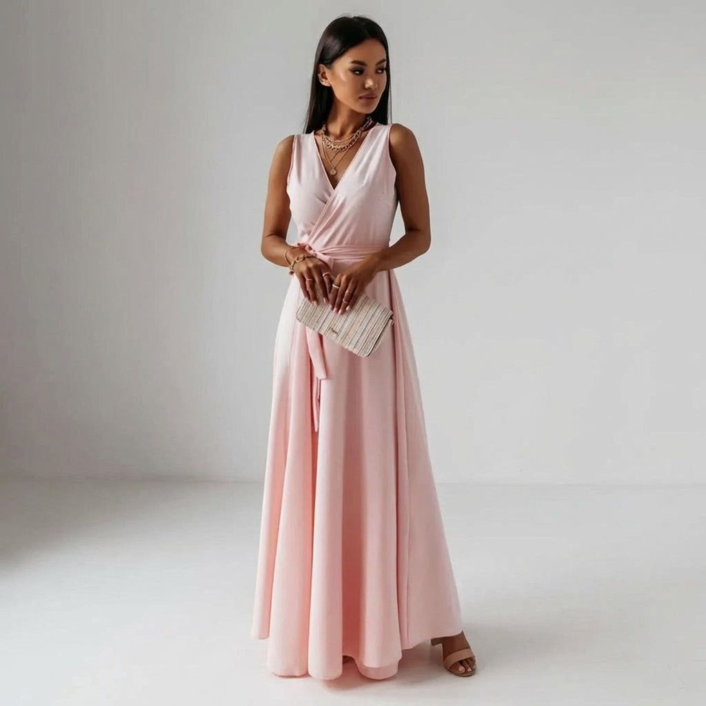 Elara Voss | Women's Elegant V-Neck Long Dress