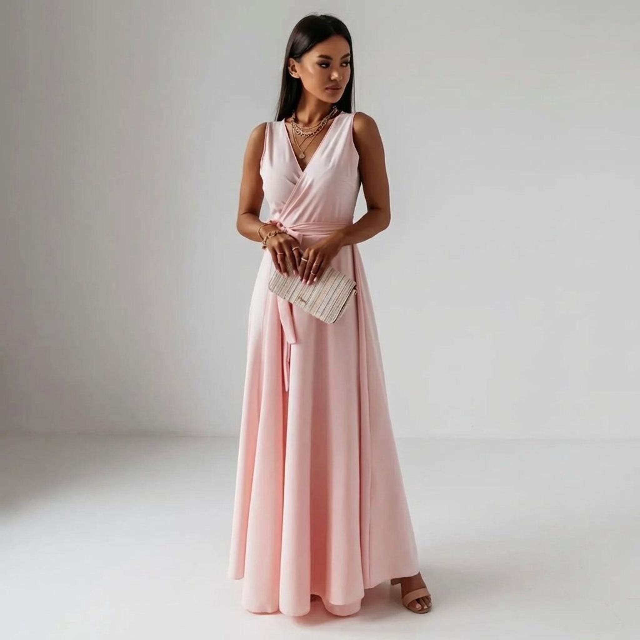 Elara Voss | Women's Elegant V-Neck Long Dress