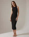 Camille Voss | Women's Midi Cami Dress with Pearl Straps