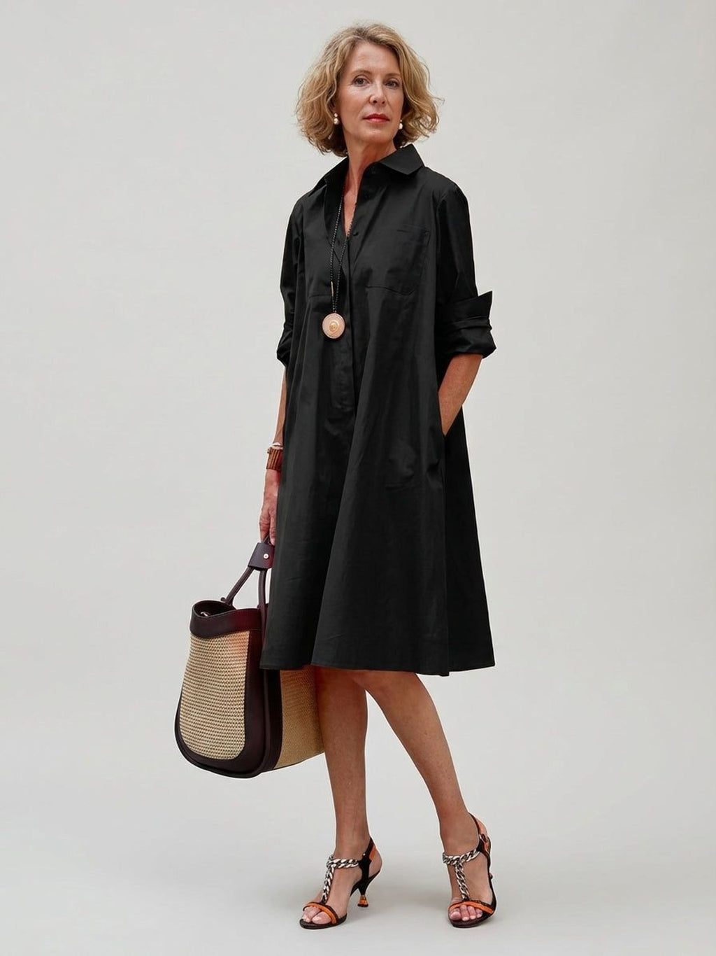 Elodie Vren | Women's Cotton Blend Shirt Dress