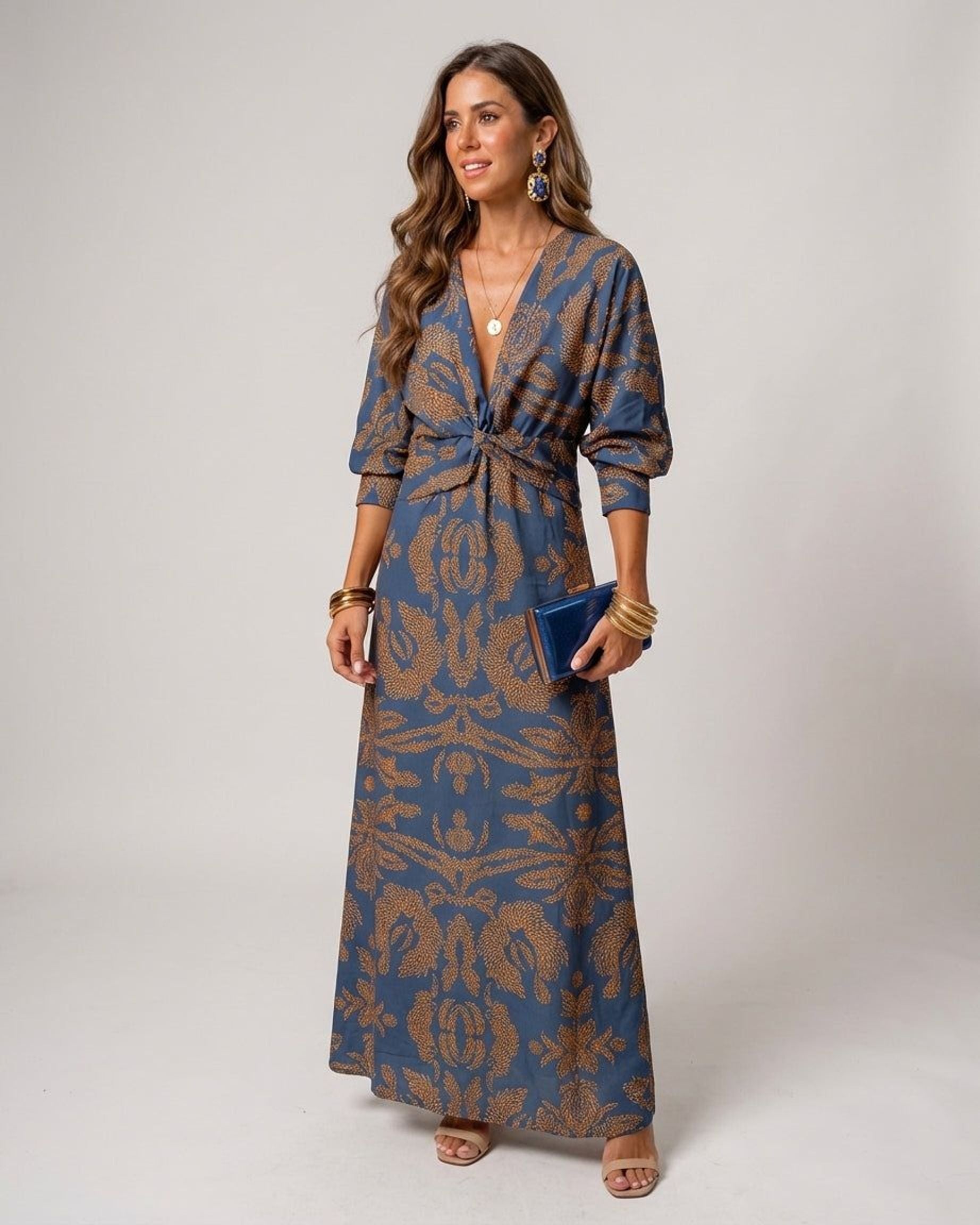 Amélie Thorne | Women's Classic Fitted Blue Dress