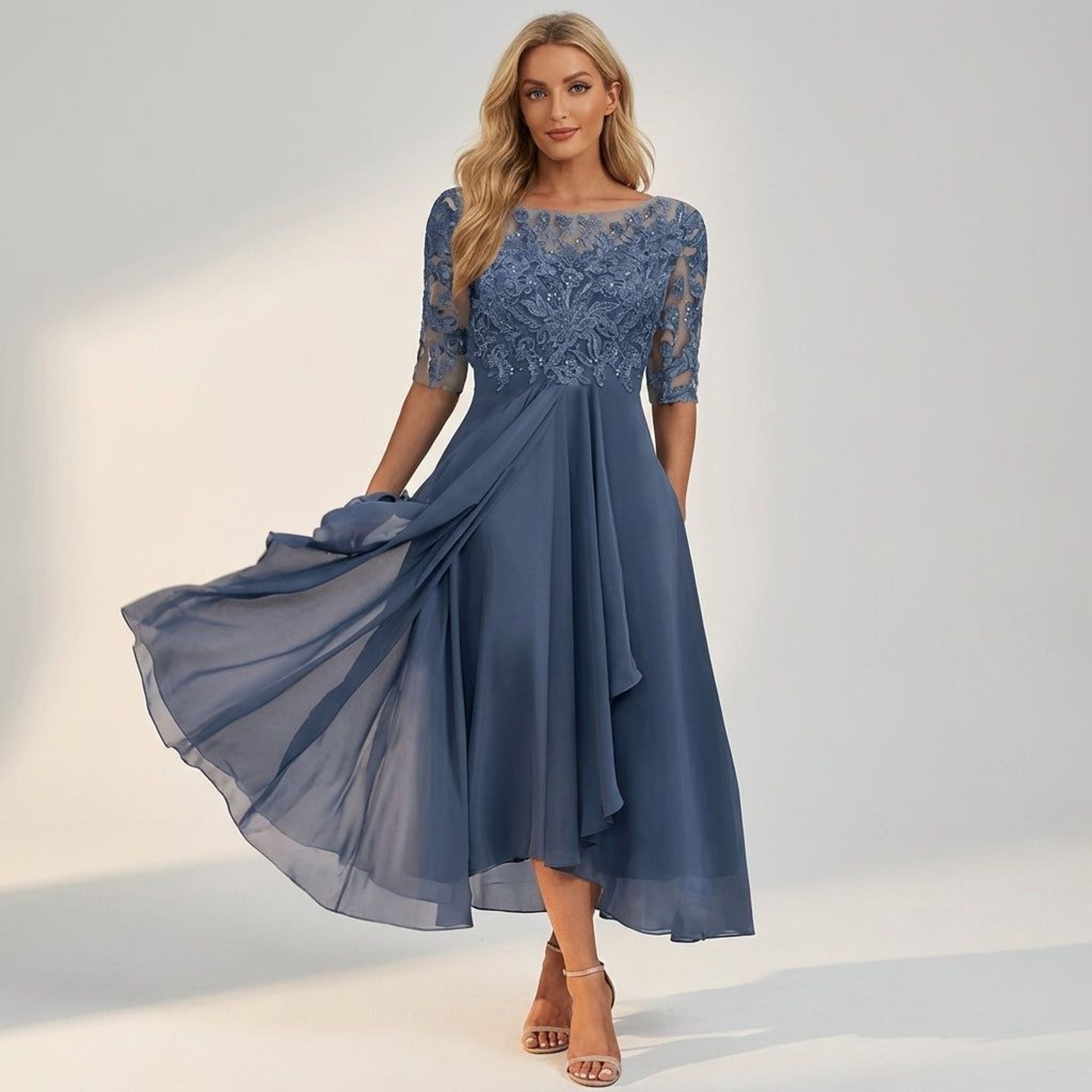 Elara Faye | Women's Elegant Midi Dress for Weddings