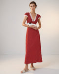 Elara Voss | Women's Ankle Length Polka Dot Maxi Dress