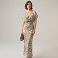 Amélie Voss | Women's Twisted V-Neck Flowy Maxi Dress