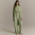 Elodie Varell | Women's Ribbed Knit Lounge Set in Green