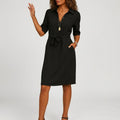 Elara Voss | Women's Casual Midi Dress in Vibrant Colors