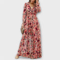 Elara Voss | Women's Pleated Floral Maxi Dress