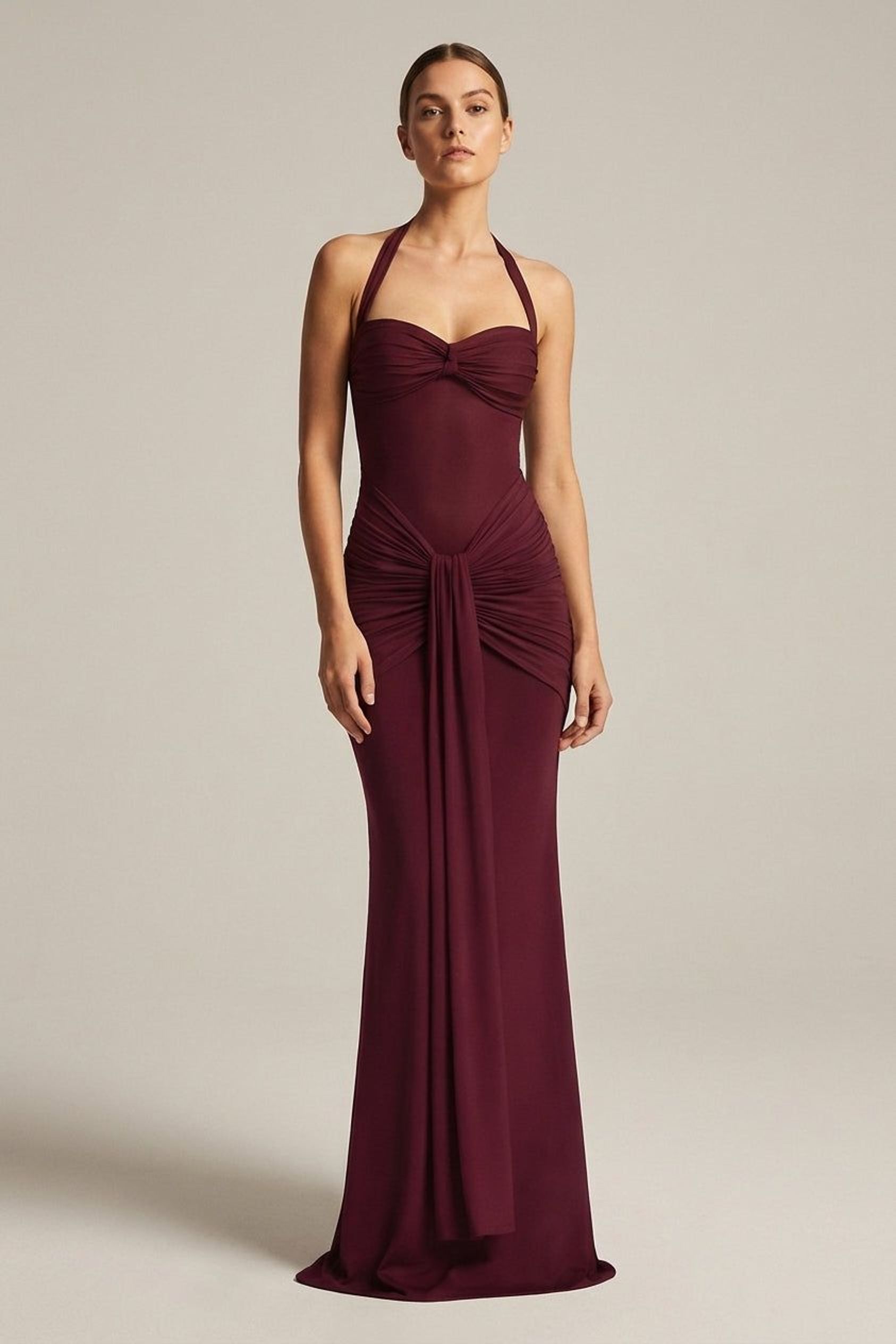 Léonie Tress | Women's Elegant Halter Maxi Dress