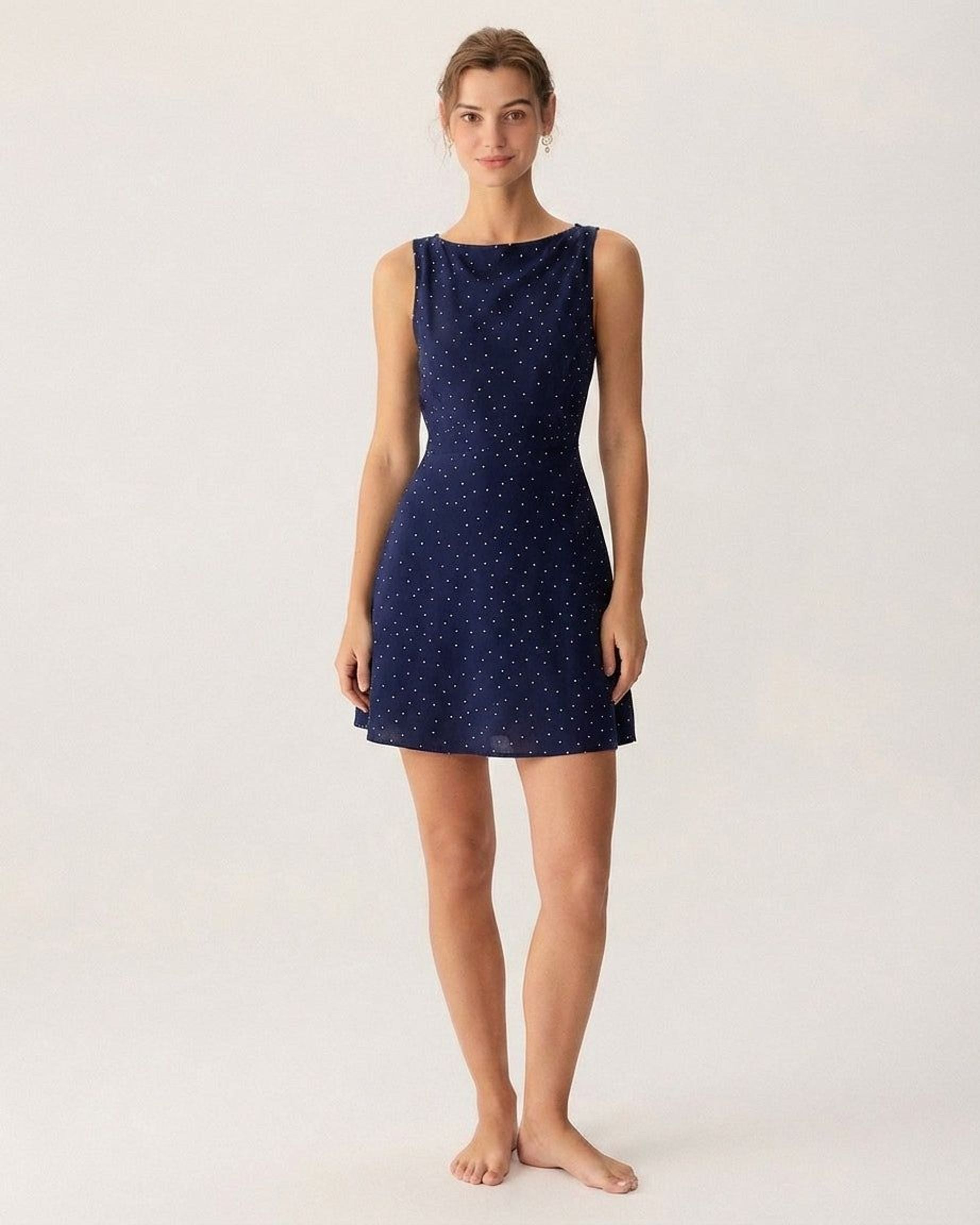 Elena Voss | Women's A-Line Polka Dot Mini Dress