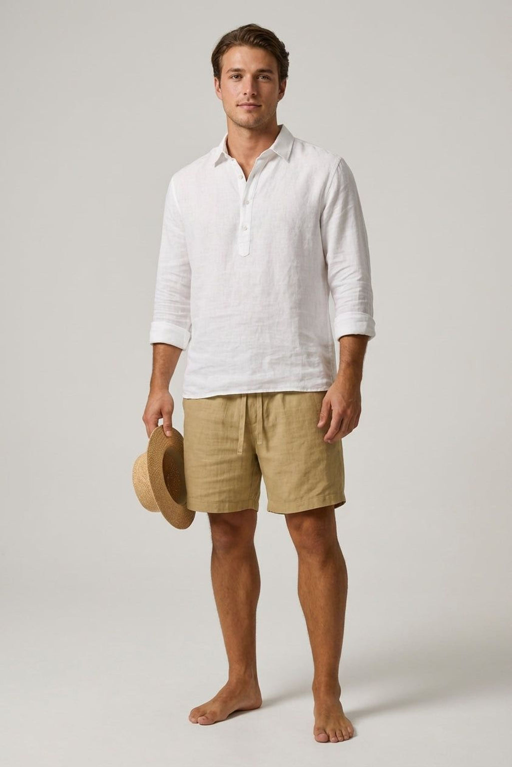 Luca Vex | Men's Casual Cotton-Linen Blend Shorts