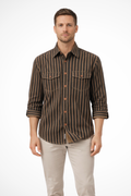 Lucian Breck | Men's Loose Fit Striped Shirt