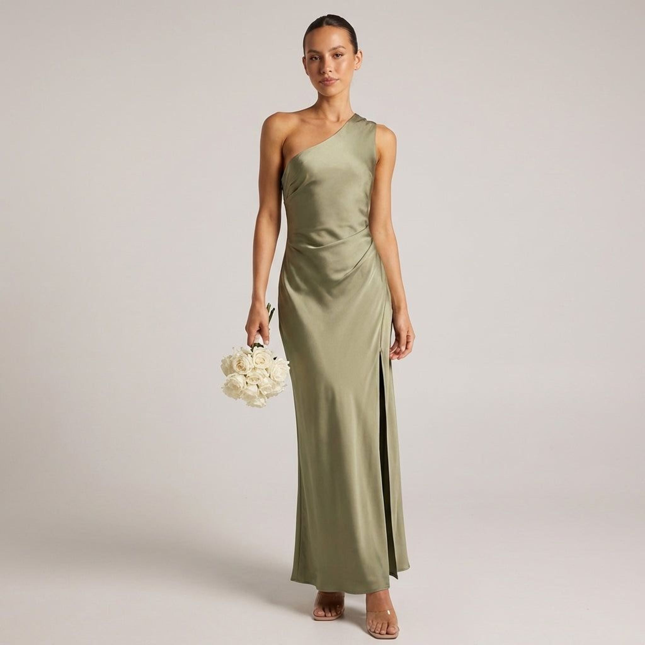 Léa Vinto | Women's Asymmetric Long Dress in Green