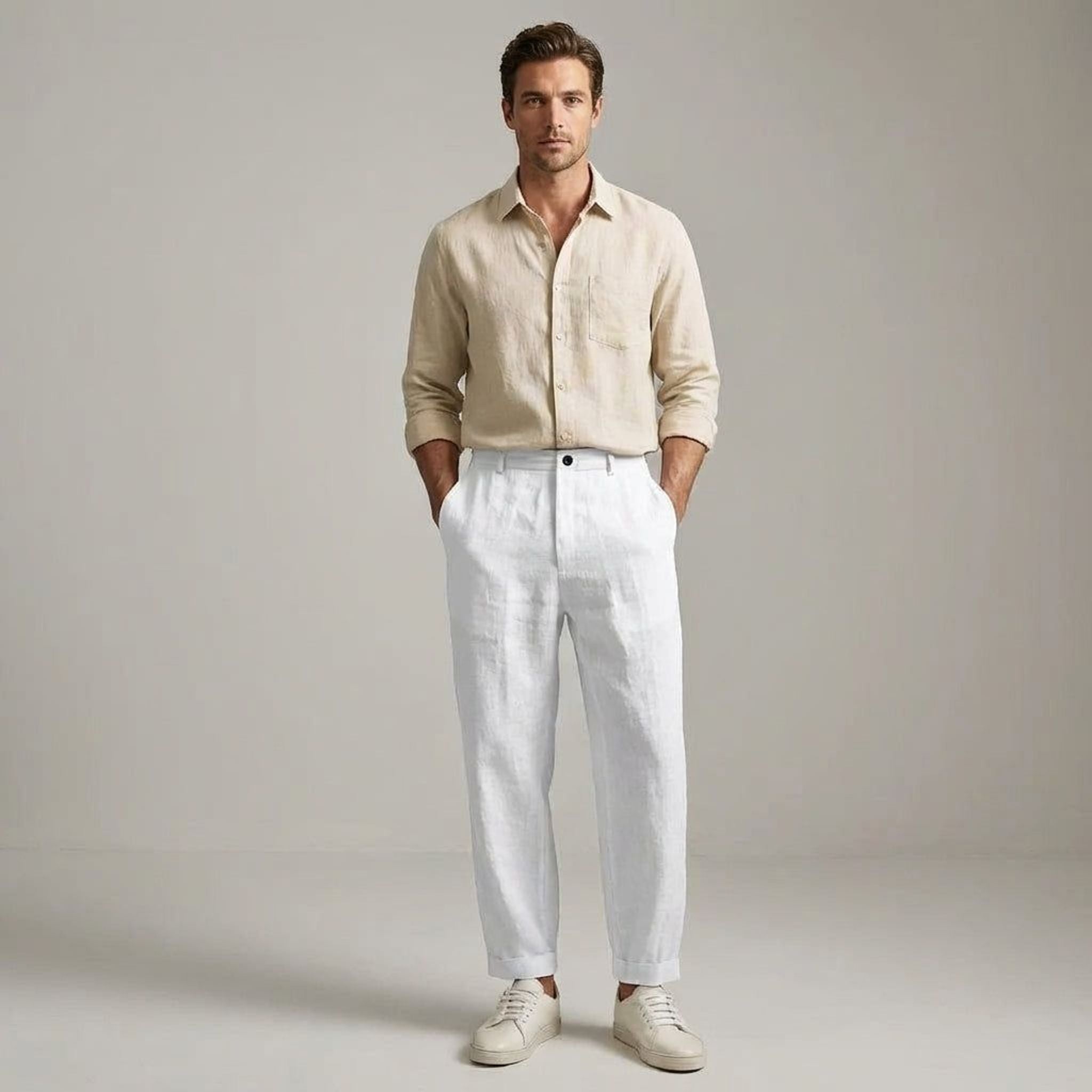 Elara Venn | Men's Lightweight Breathable Linen Pants
