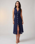 Céleste Varo | Women's Sleeveless Polka Dot Midi Dress