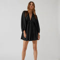 Léonie Tress | Women's Long Sleeve V-Neck Mini Dress