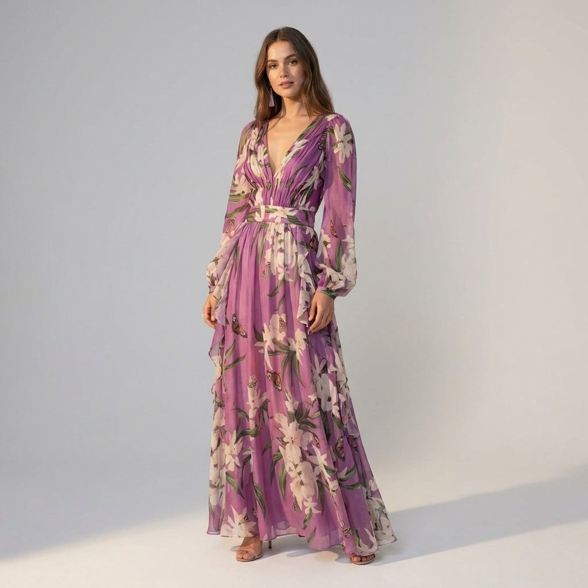 Amélie Tress | Women's Elegant Maxi Dress in Purple