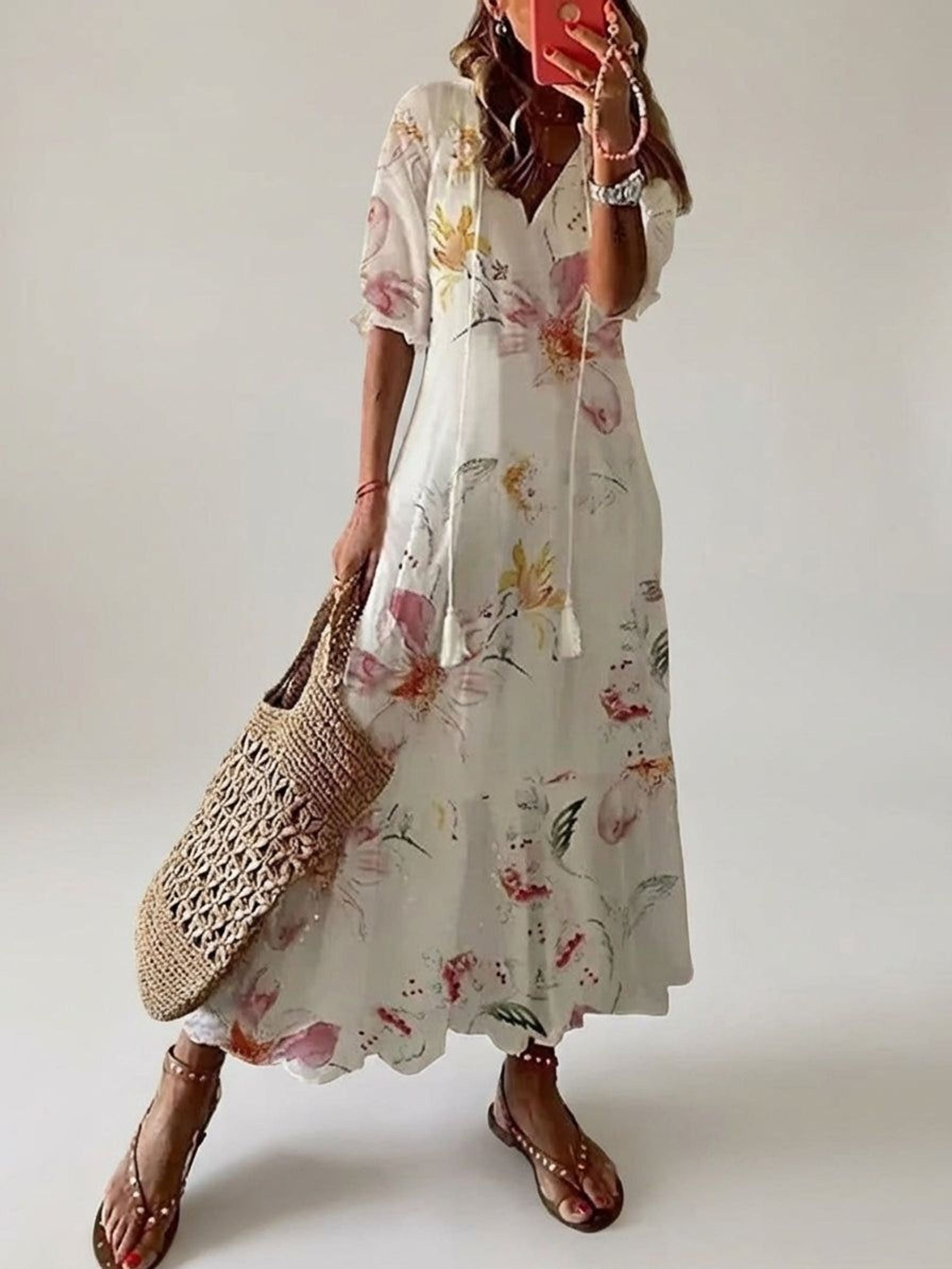 Camille Vire | Women's Bohemian Long Dress in Multiple Colors