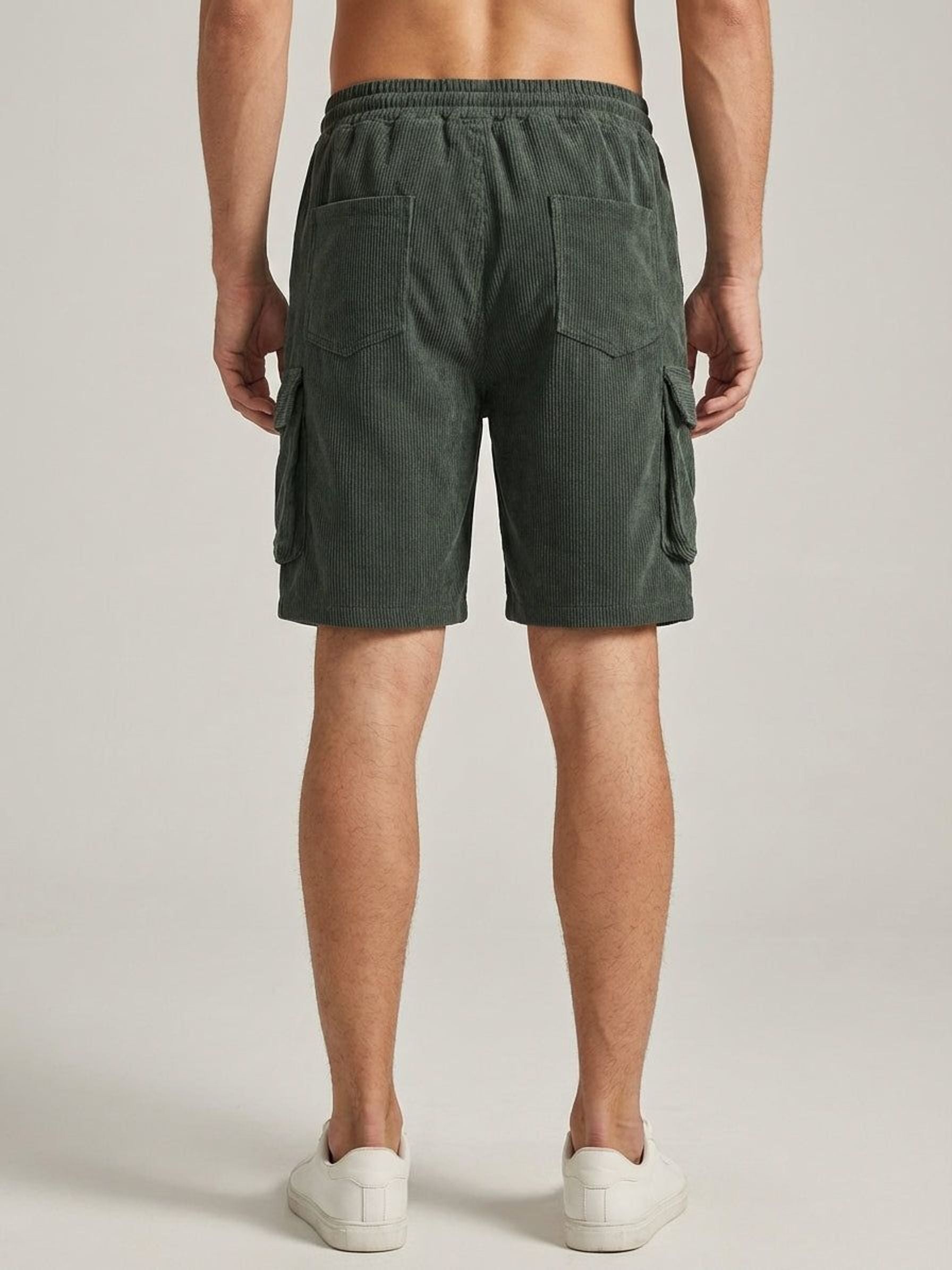 Lucien Brix | Men's Corduroy Cargo Shorts in Brown