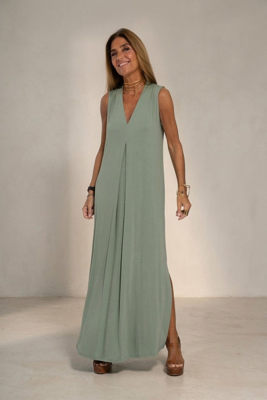 Elena Voss | Women's Slim Fit Dress with Cardigan