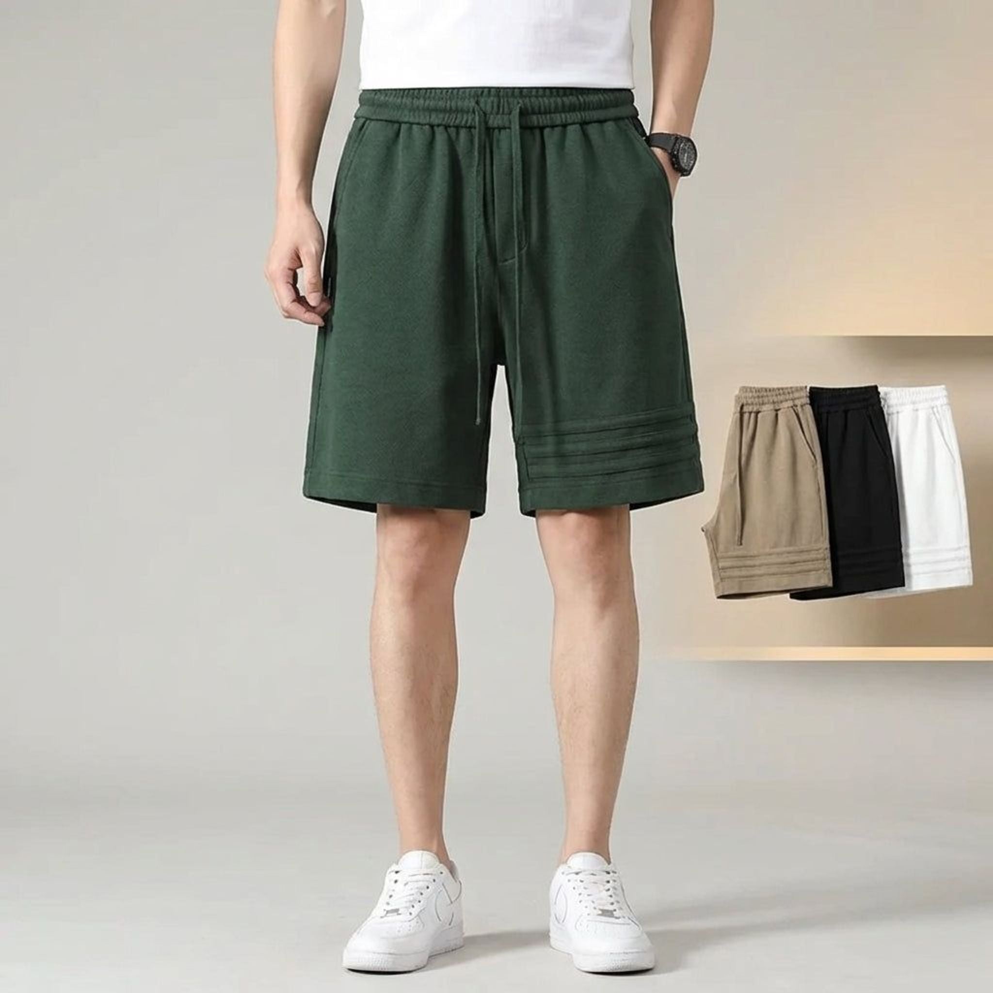 Lucien Brant | Men's Relaxed Fit Cotton Stripe Shorts