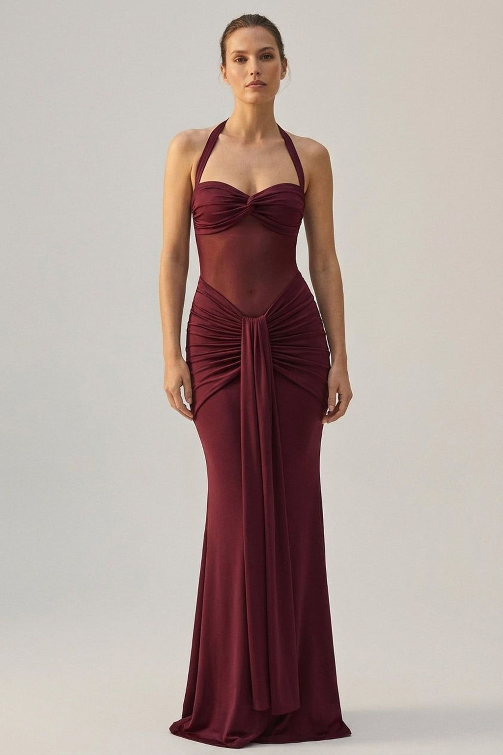 Léonie Tress | Women's Elegant Halter Maxi Dress