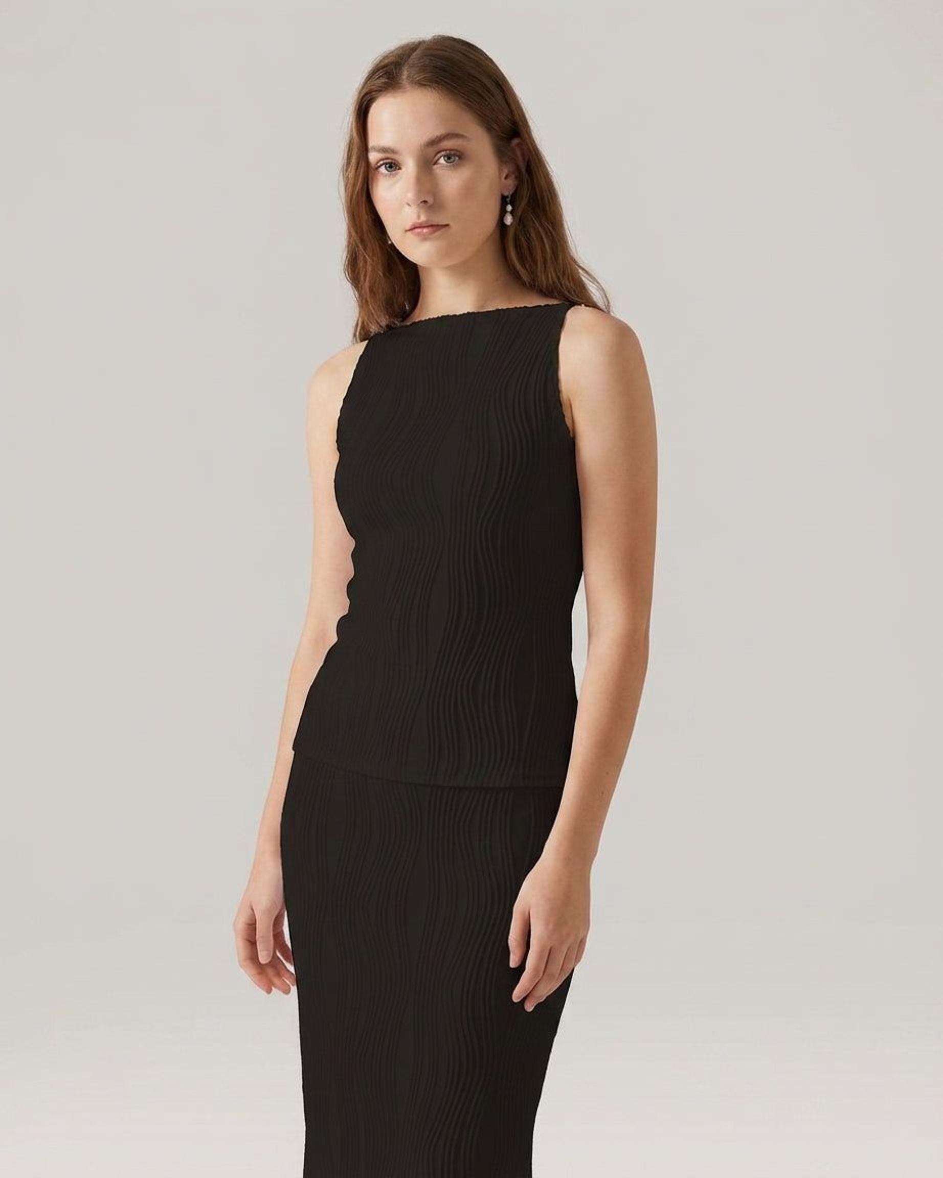 Camille Voss | Women's Midi Cami Dress with Pearl Straps