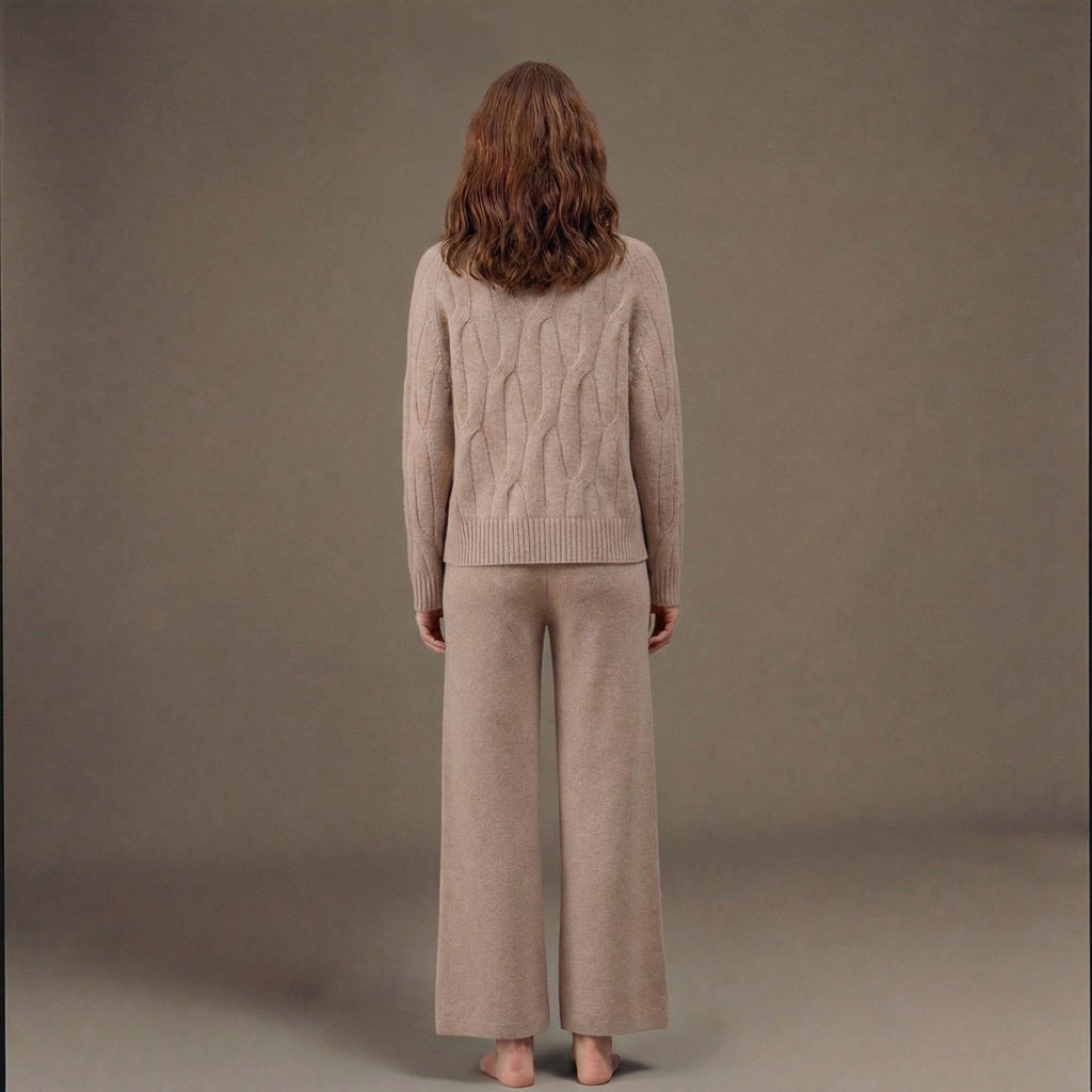Isolde Vire | Women's Textured Knit Sweater and Trousers Set