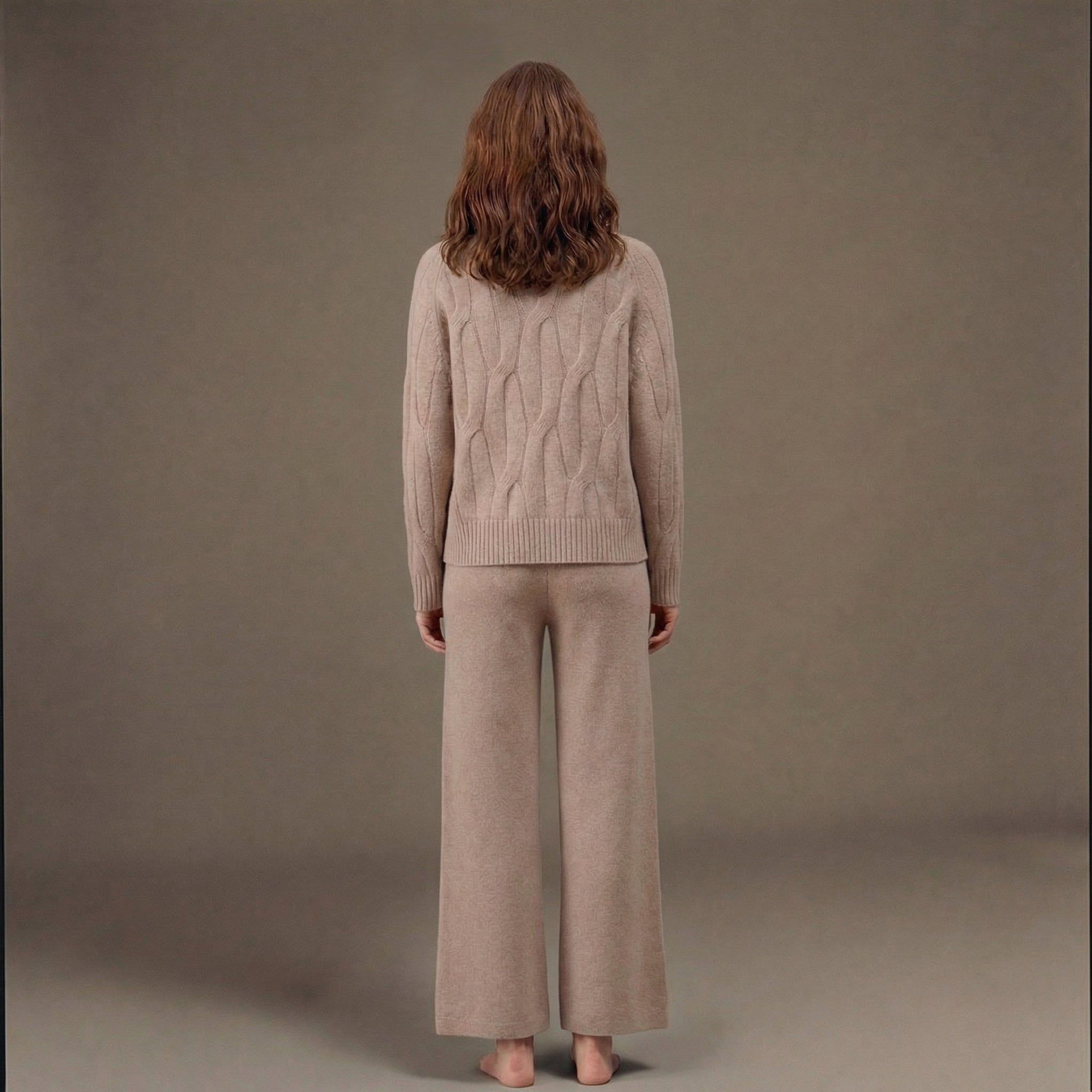 Isolde Vire | Women's Textured Knit Sweater and Trousers Set