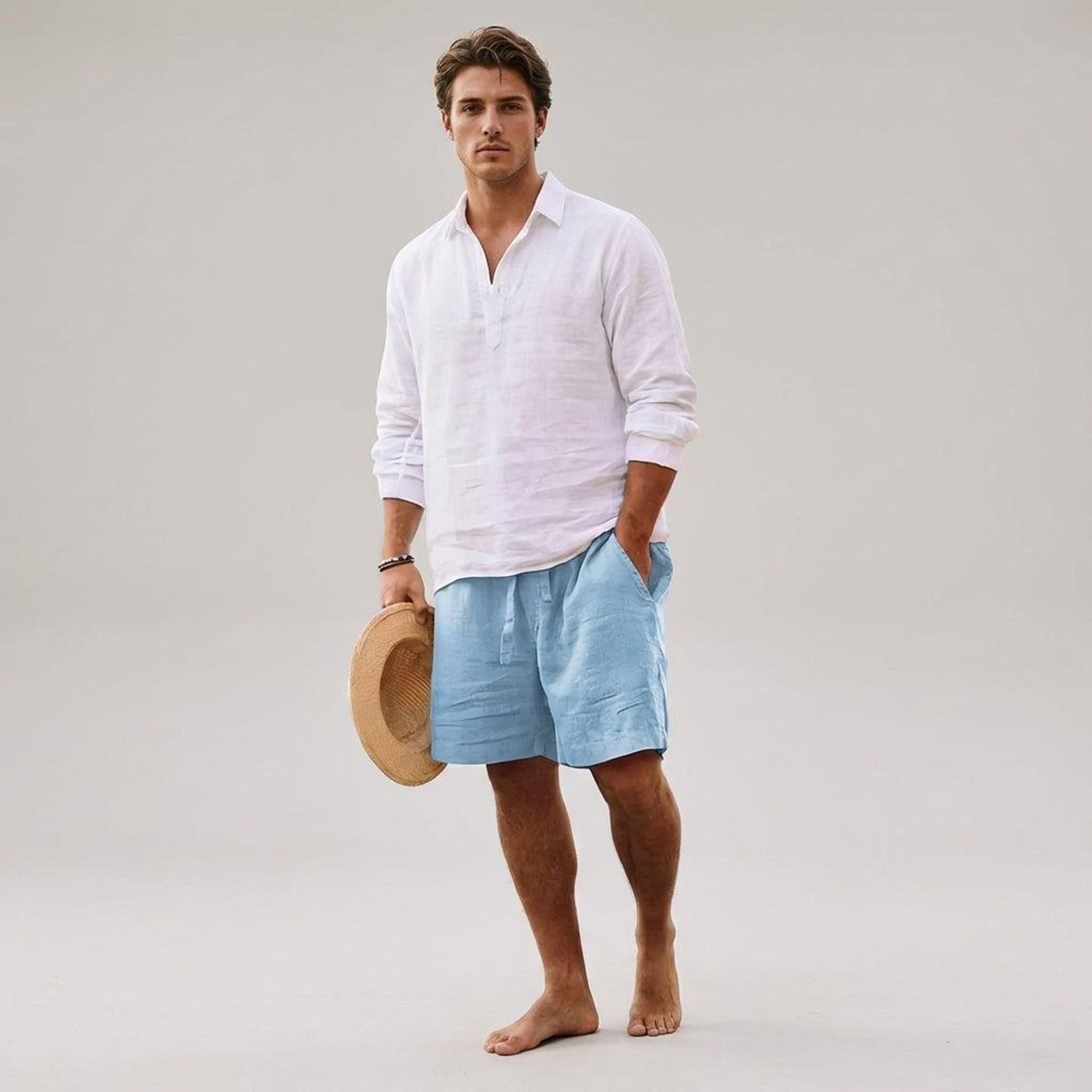 Luca Brant | Men's Relaxed Fit Linen Shorts